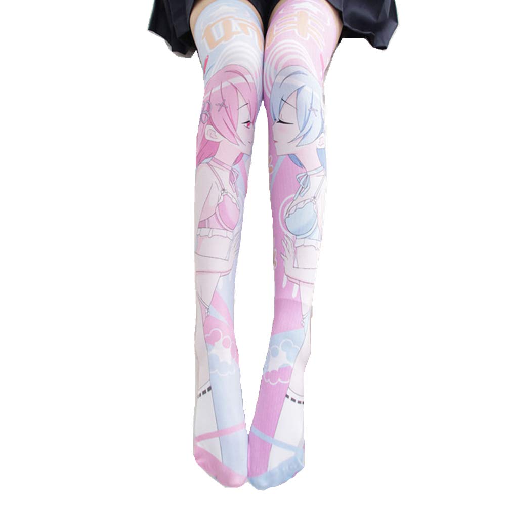My Sky Knee High Socks - 3D Printed Long Stockings for Cosplay, Anime, Fashion & Daily Wear - Comfortable Tight High Socks for Women & Girls - Perfect for Costumes, School Uniforms & Winter Outfits