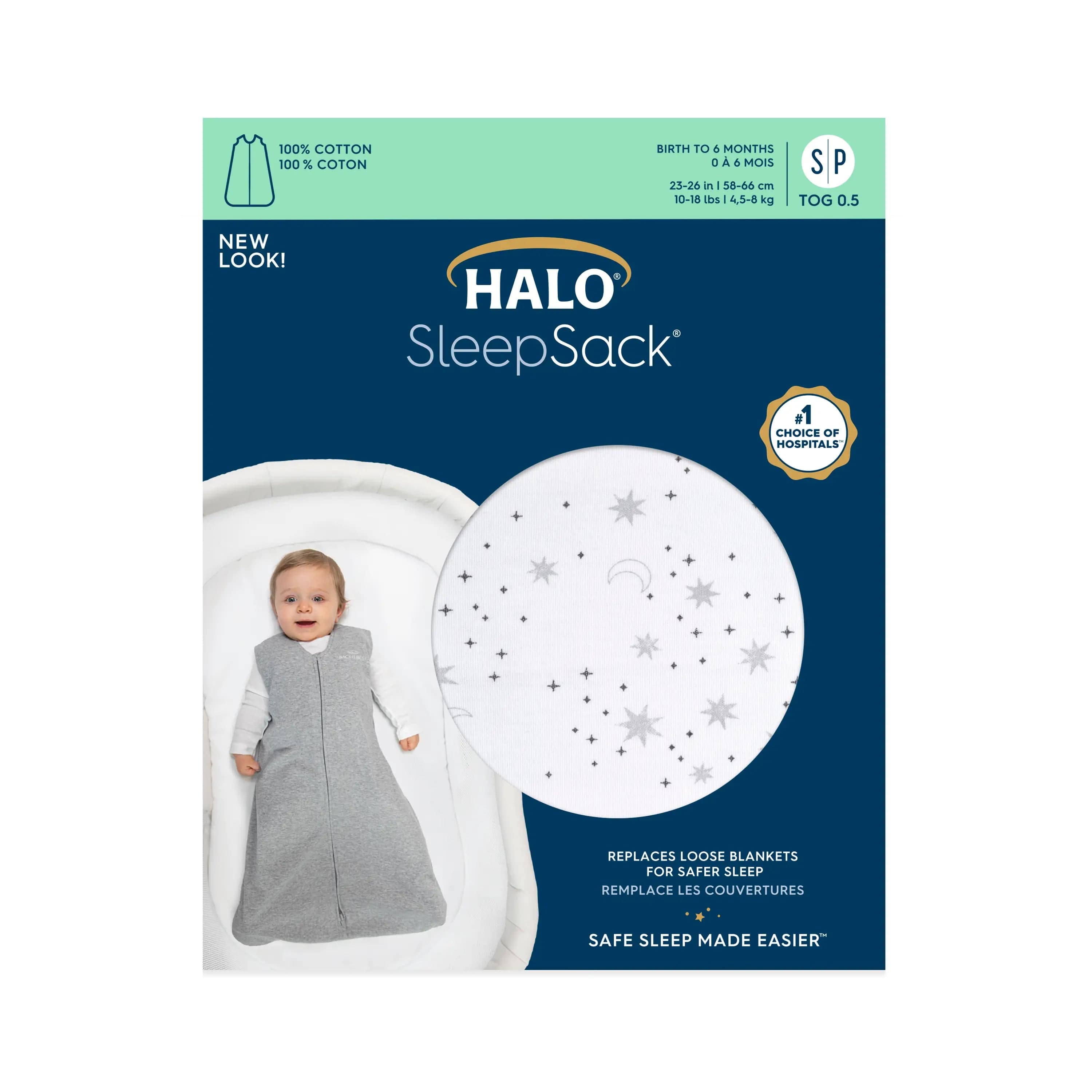 Halo 100% Cotton Baby Sleepsack - Soft & Breathable Wearable Blanket for Infants & Toddlers (Size M) - Perfect for Nursery, Daycare & Safe Sleep