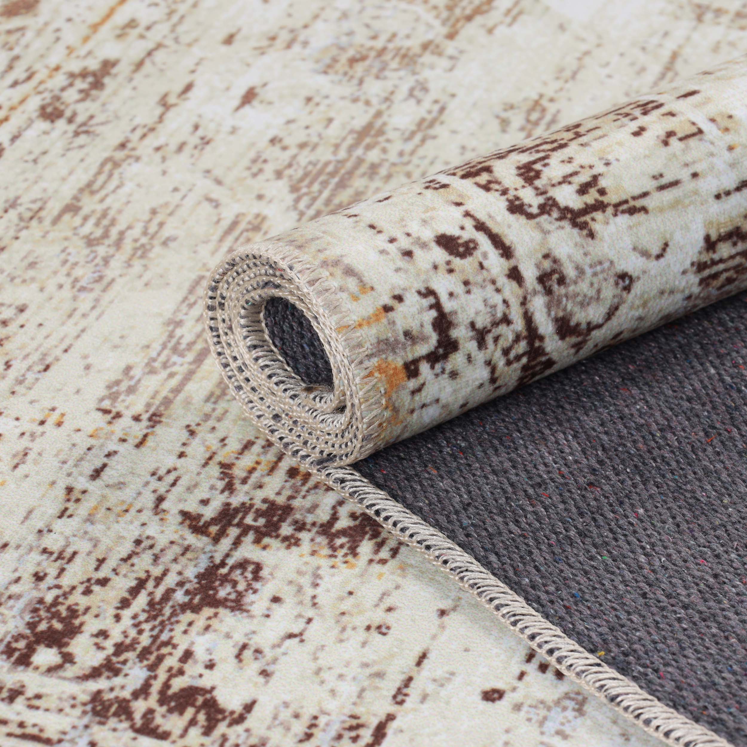Dove Rustic Machine Washable Indoor Area Rug - Soft Non-Slip Living Room Carpet, Bedroom Runner Rug for Home Decor (5x8 ft, Beige) | Perfect for Cozy Spaces, Entryways & High Traffic Areas