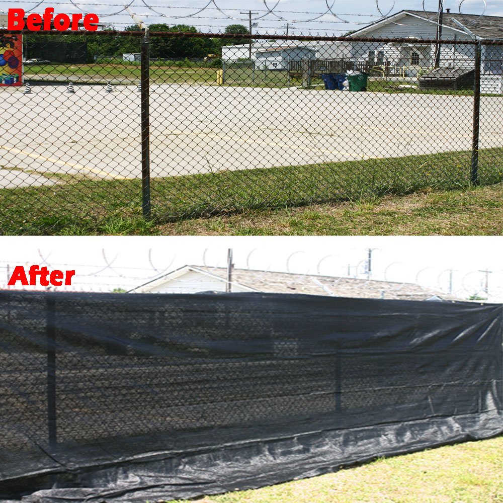 10 ft. x 26 ft. Black Premium Privacy Fence Screen - 7 oz Heavy Duty Mesh with 90% UV Blockage for Backyard, Patio, and Pool Area Privacy Protection