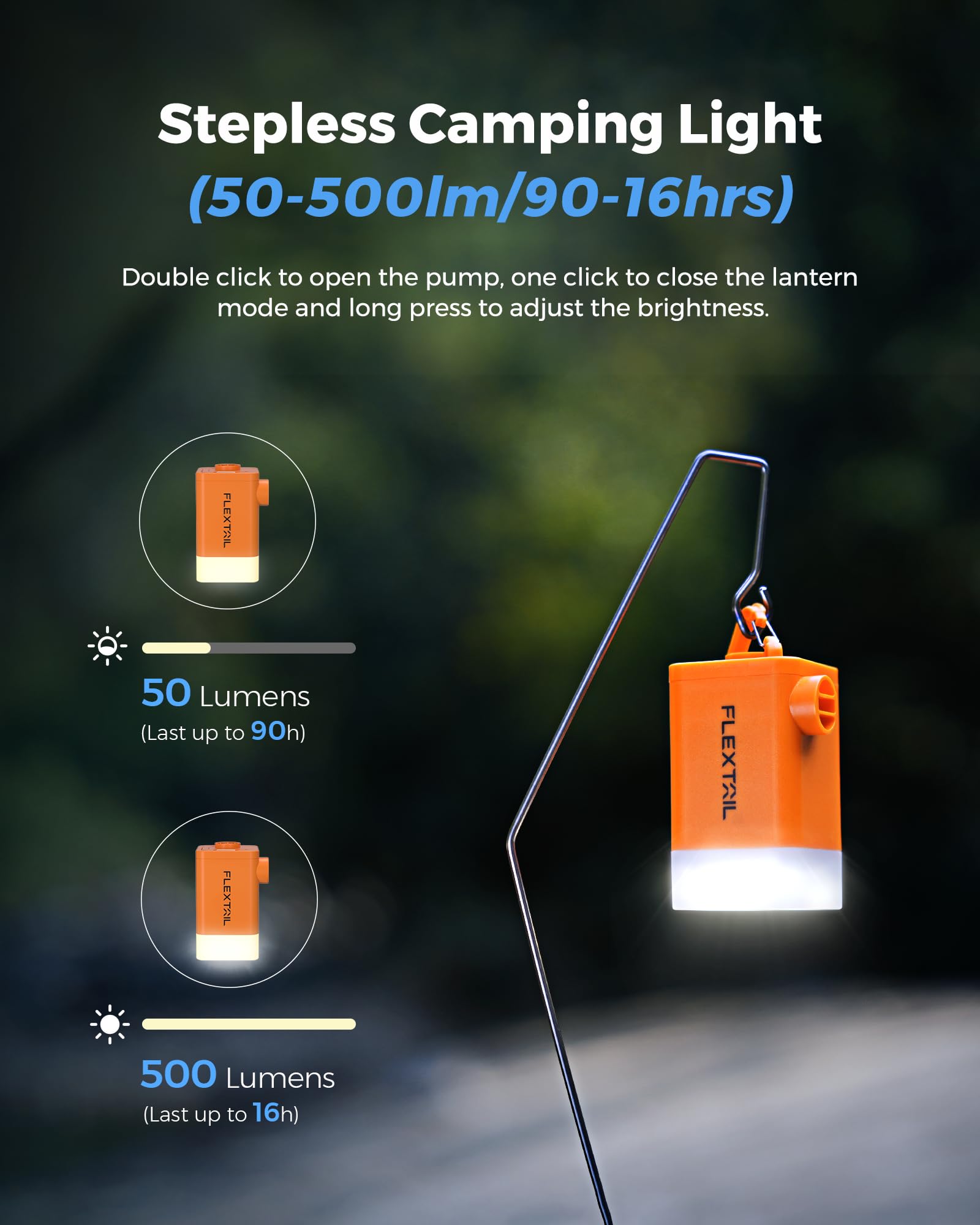 Portable Rechargeable Air Pump for Inflatables - EPS Function, Built-in Camping Lantern - Perfect for Air Mattresses, Pool Floats, Inflatable Toys & Outdoor Camping Gear | Ideal for Camping Trips, Beach Vacations & Home Use