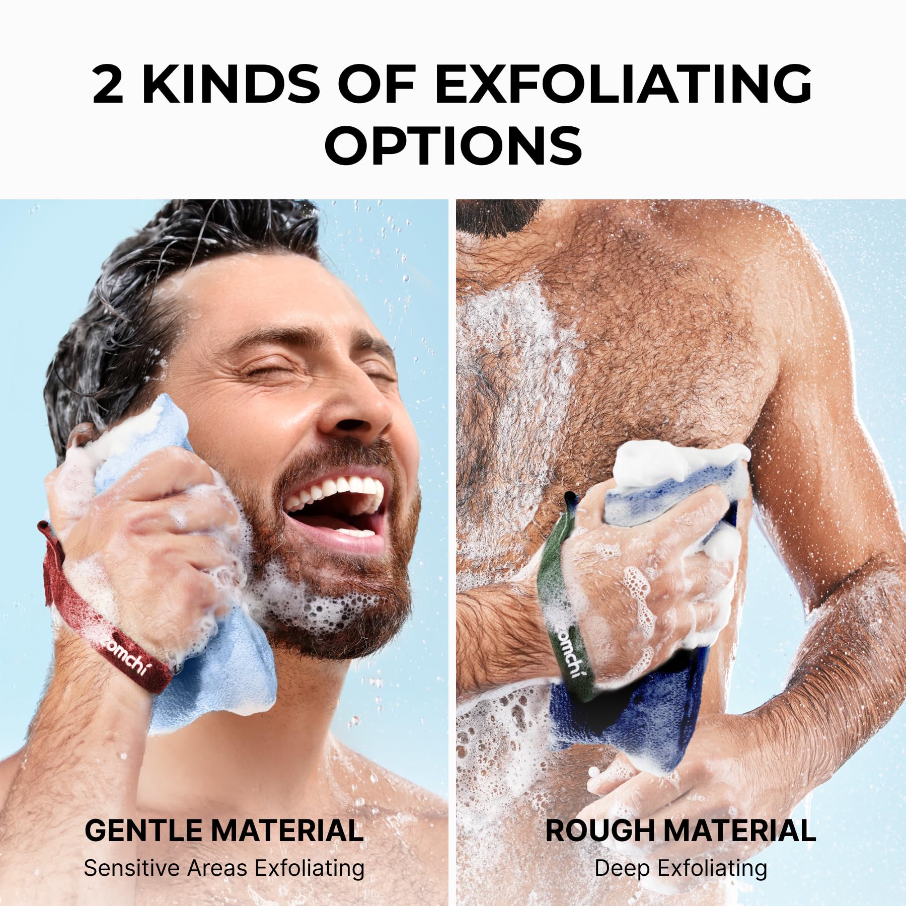 ZOMCHI 2-Pack Exfoliating Soap Saver Bags - Dual Texture Soap Pouch for Body Wash & Gentle Skin Exfoliation (Blue) | Perfect for Shower, Travel & Eco-Friendly Bath Routine