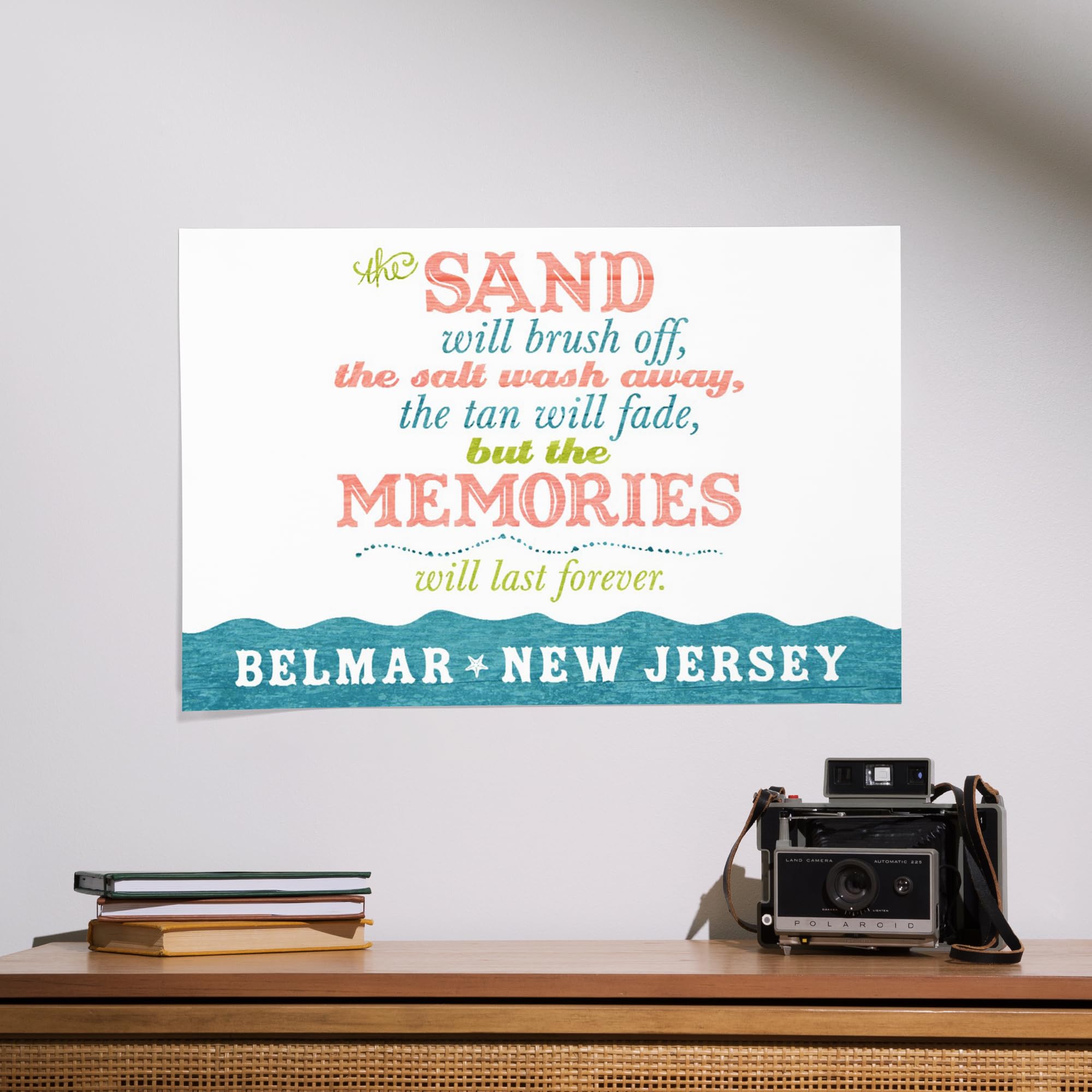 16x24 Inch Giclee Print - Belmar New Jersey Beach Memories Last Forever - Premium Wall Art for Home, Office & Coastal Decor