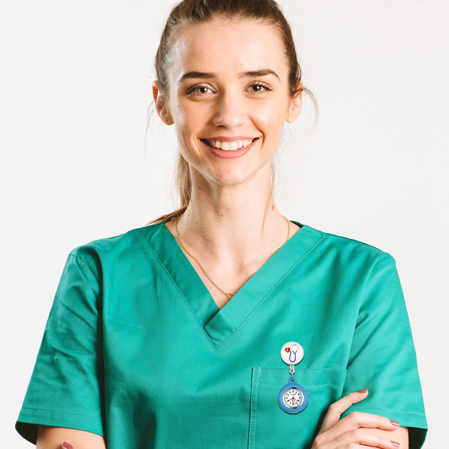 Avaner Retractable Nurse Watch with Clip - Waterproof Silicone Fob Watch for Nurses & Medical Professionals - Perfect for Clinical Shifts, Hospital Duty & Healthcare Work