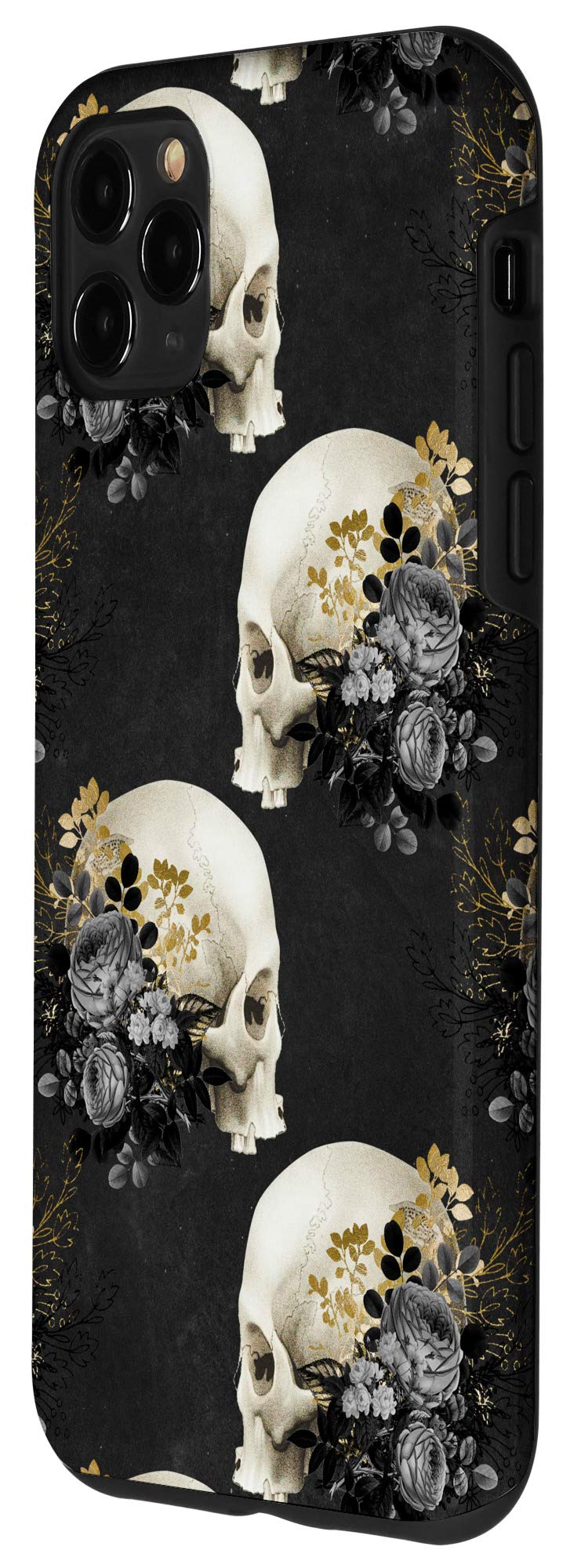iPhone 11 Pro Max Gothic Case - Dark Skull & Floral Occult Design | Shockproof Protective Phone Cover for Women & Men | Perfect for Goth Style, Halloween, Concerts & Alternative Fashion
