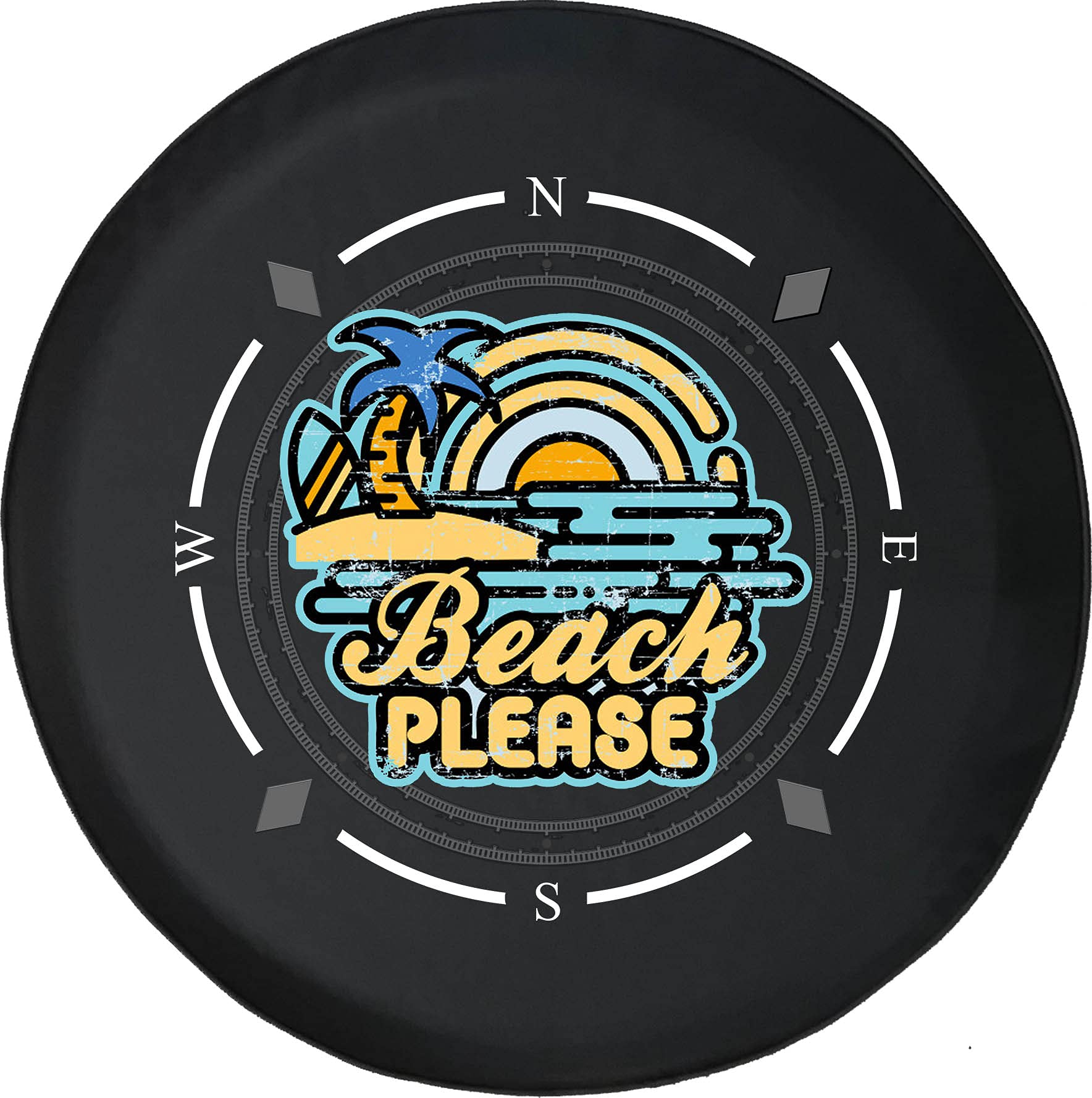 American Unlimited Spare Tire Cover with Compass Design - Funny Beach-Themed Wheel Cover for SUV, Trailer, RV & Most Vehicles | Perfect for Road Trips & Outdoor Adventures