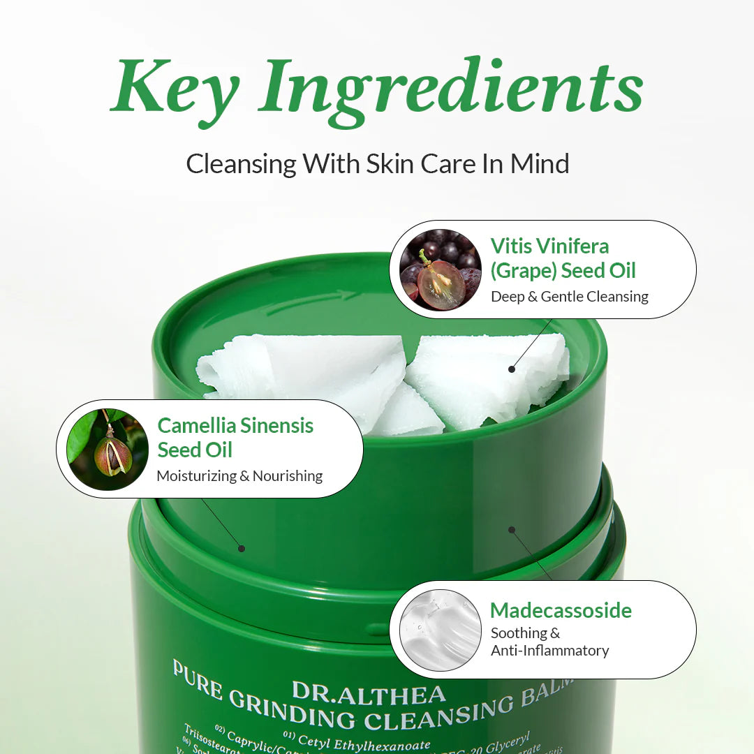 Dr. Althea Pure Grinding Cleansing Balm 50ml - Gentle Exfoliating Face Wash for Deep Cleansing & Makeup Removal | Perfect for Daily Skincare & Travel