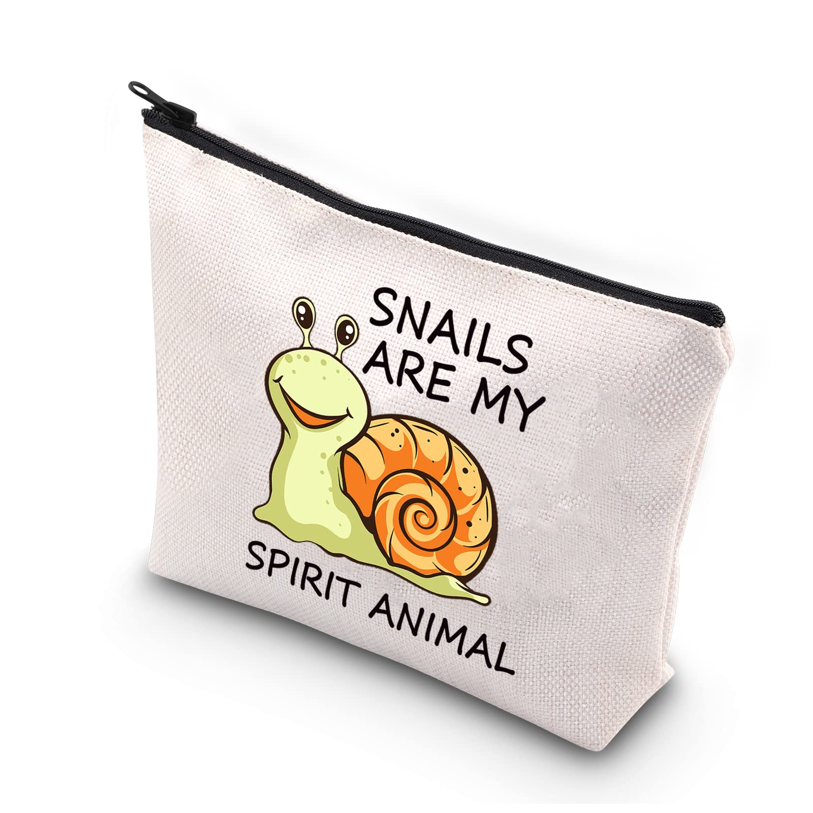 PLITI Snail Lover Makeup Bag - Funny Snail Themed Travel Pouch & Cosmetic Organizer (Snails Are My Spirit Animal) - Perfect Gift for Snail Enthusiasts, Travel Accessories & Cute Storage Solution