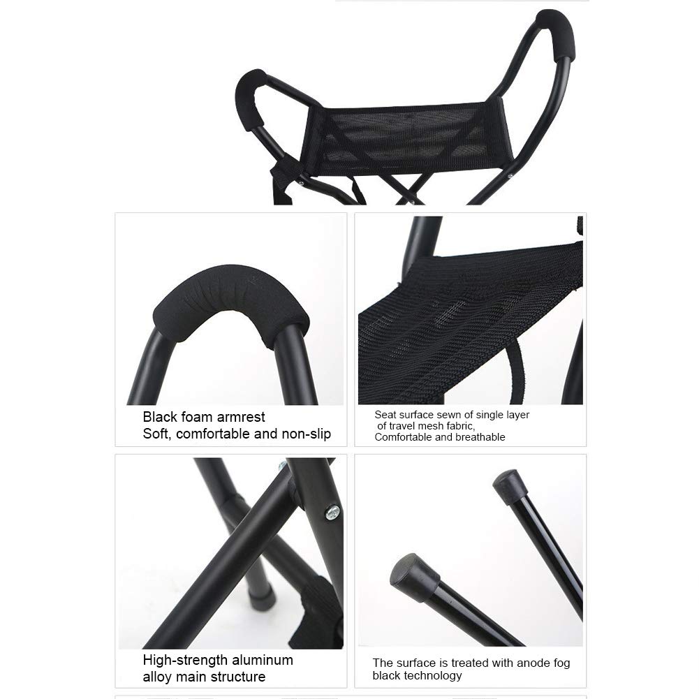 Foldable Cane Seat with Adjustable Height - Lightweight Walking Stick & Travel Stool for Seniors & Elderly - Perfect for Outdoor Activities, Hiking, Shopping & Daily Support