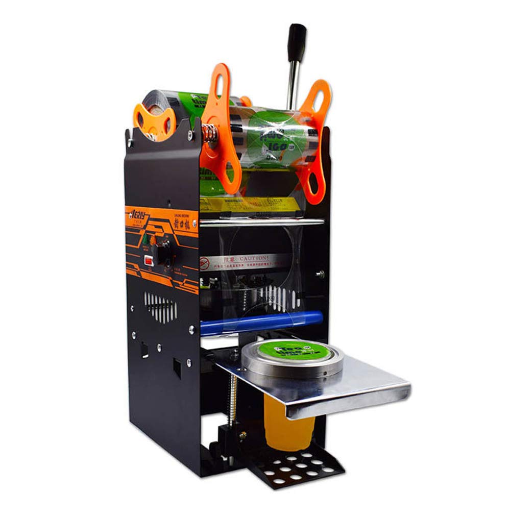 TOPCHANCES 270W Electric Handheld Bubble Tea Cup Sealer Machine - Semi Automatic, 300-500 Cups/hr, for Coffee, Milk Tea & Smoothies (Black) - Perfect for Bubble Tea Shops, Cafés & Drink Businesses
