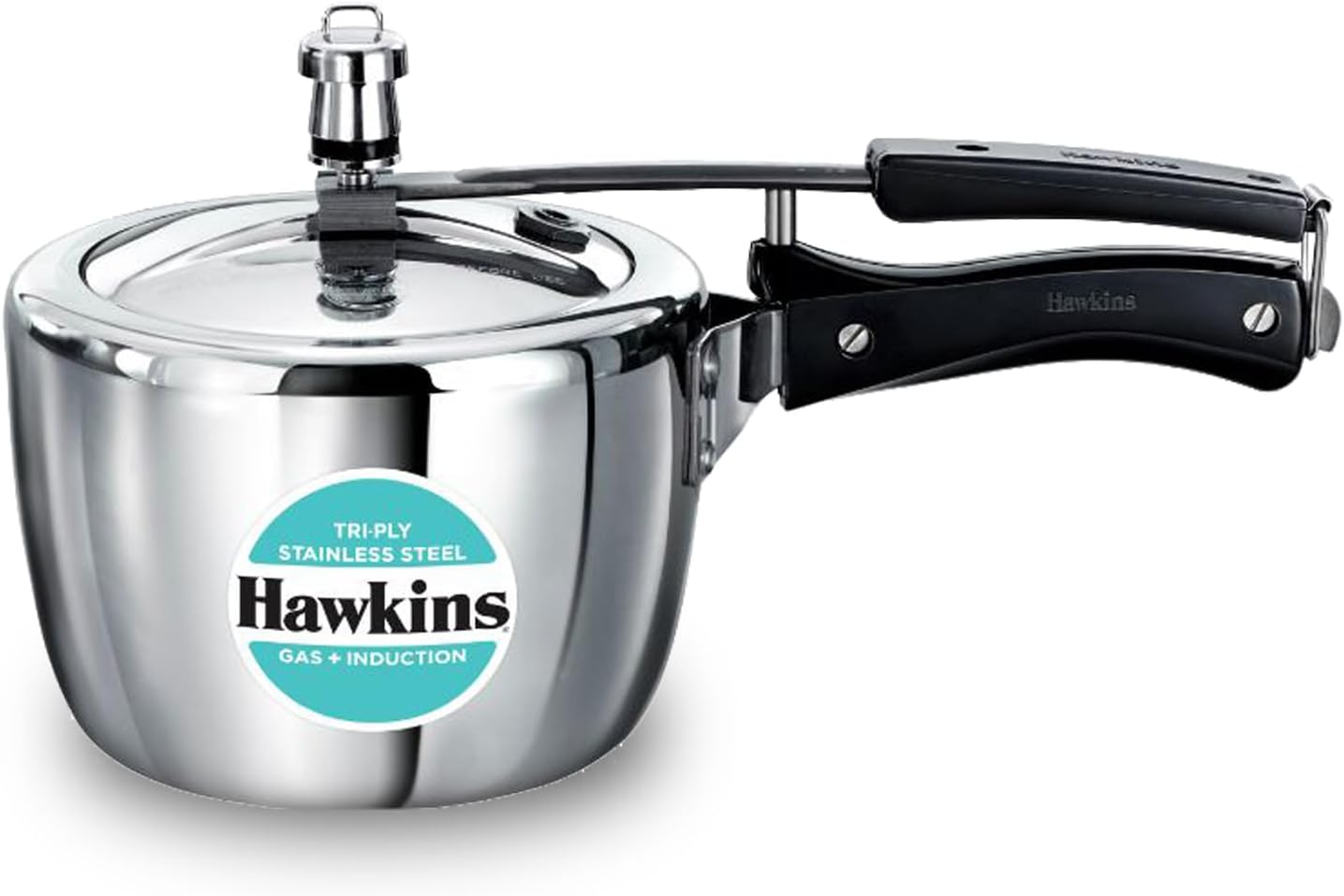 Hawkins 2.5 Liter Triply Stainless Steel Pressure Cooker with Inner Lid - Fast & Safe Cooking for Rice, Stews & Indian Curries - Perfect for Home Kitchens & Meal Prep