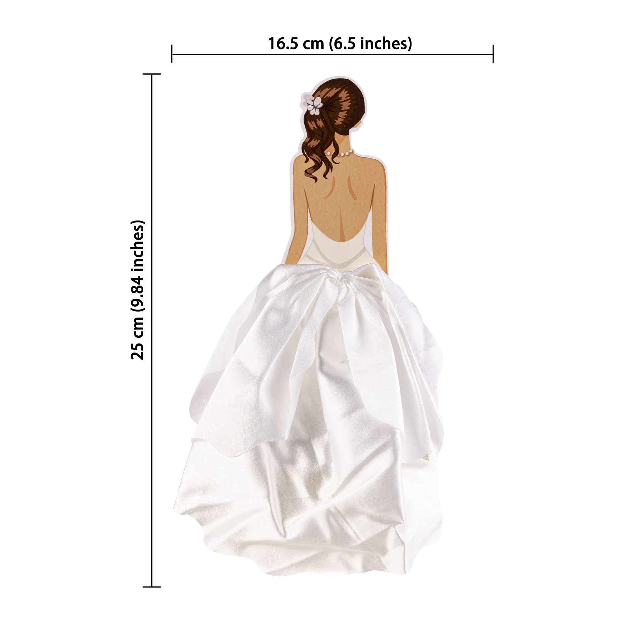 1Pc White Silk Gauze Skirt Wedding Cake Topper - Bride to Be, Bachelorette Party, Happy Birthday Cake Decorations for Women, Girls - Perfect for Wedding, Bridal Shower & Birthday Celebrations