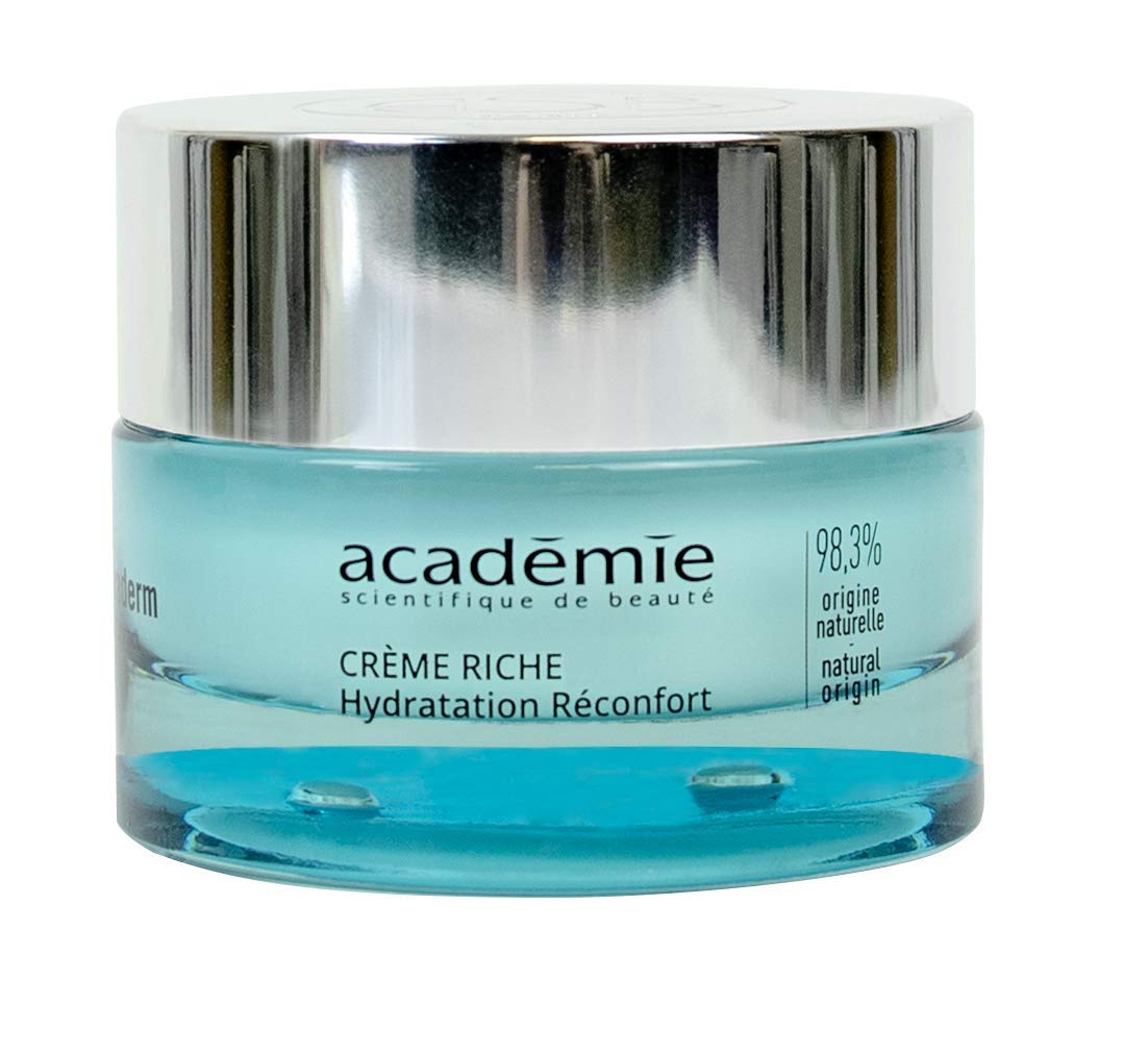 Academie 100% Hydraderm Extra Rich Moisturizing Cream for Dry Skin - 1.7 oz | Intense Hydration Face & Neck Cream for Day & Night Use | Anti-Aging & Nourishing Skincare Treatment