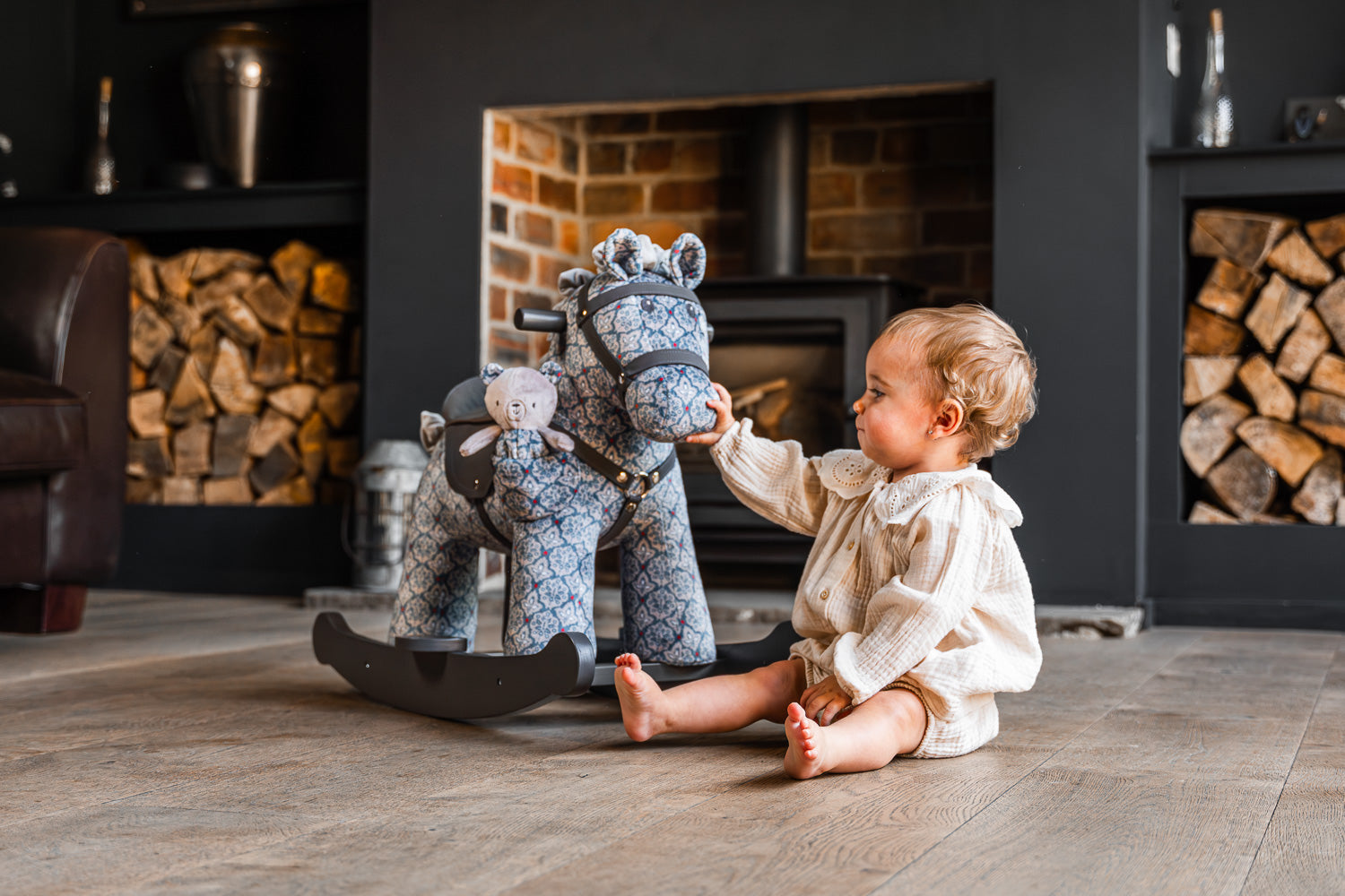 Louie & Duke Wooden Rocking Horse for Kids - Classic Nursery Decor & Toddler Gift for Birthday & Christmas | Perfect for Playrooms, Bedrooms & Daycare Centers
