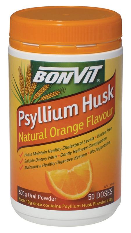 Bonvit Psyllium Husk Powder with Natural Orange Flavor - 100% Pure Fiber Supplement for Digestive Health & Weight Management | Ideal for Smoothies, Baking & Daily Wellness