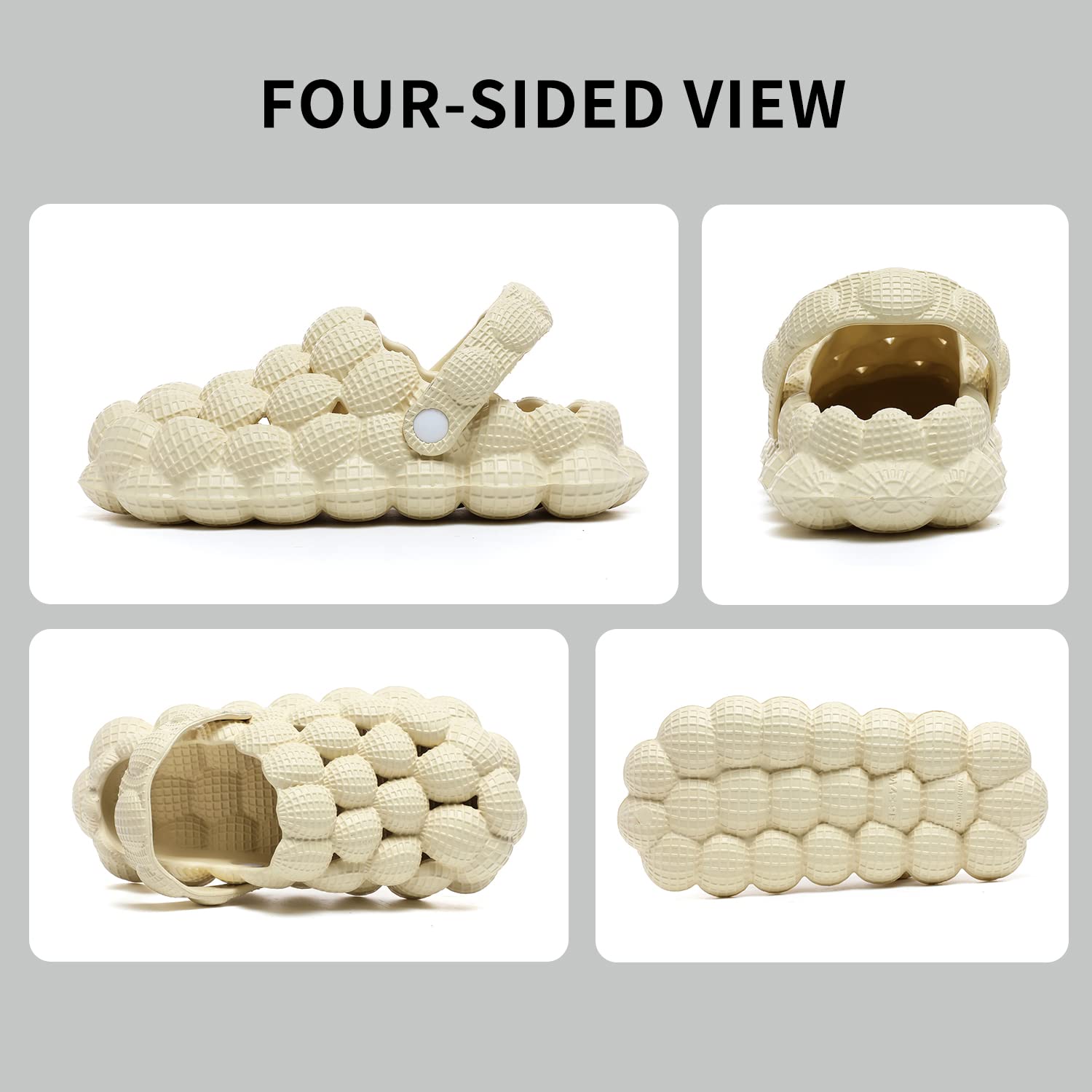 Non-Slip Bubble Slides with Charms for Women & Men - Soft EVA Golf Ball Slippers with Cloud Cushion Thick Sole - Comfortable Spa & Gym Slides for Shower, Bedroom, Home, and Outdoor Wear