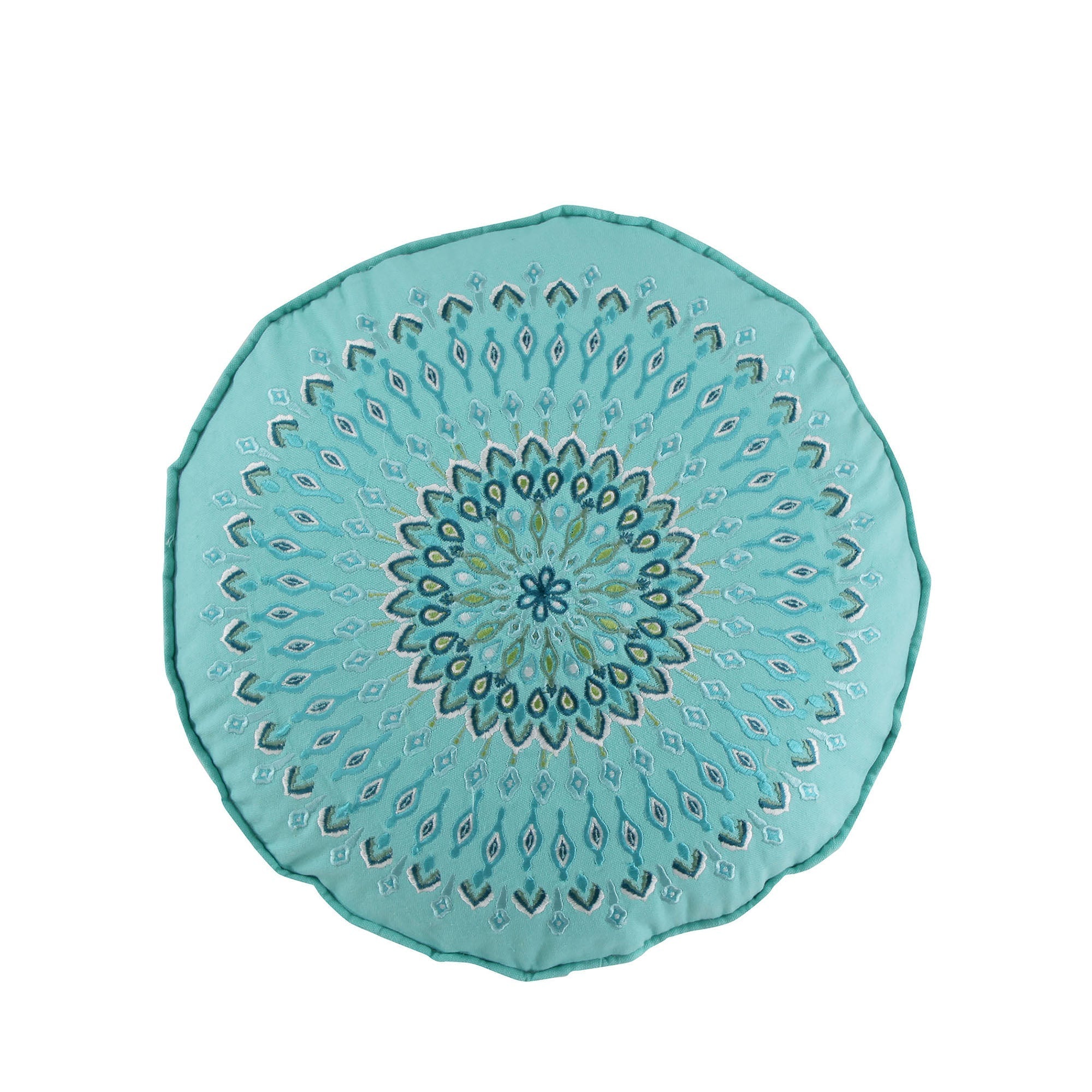 Mirage Teal Round Decorative Throw Pillow - Soft & Stylish Home Decor for Living Room, Bedroom, or Nursery