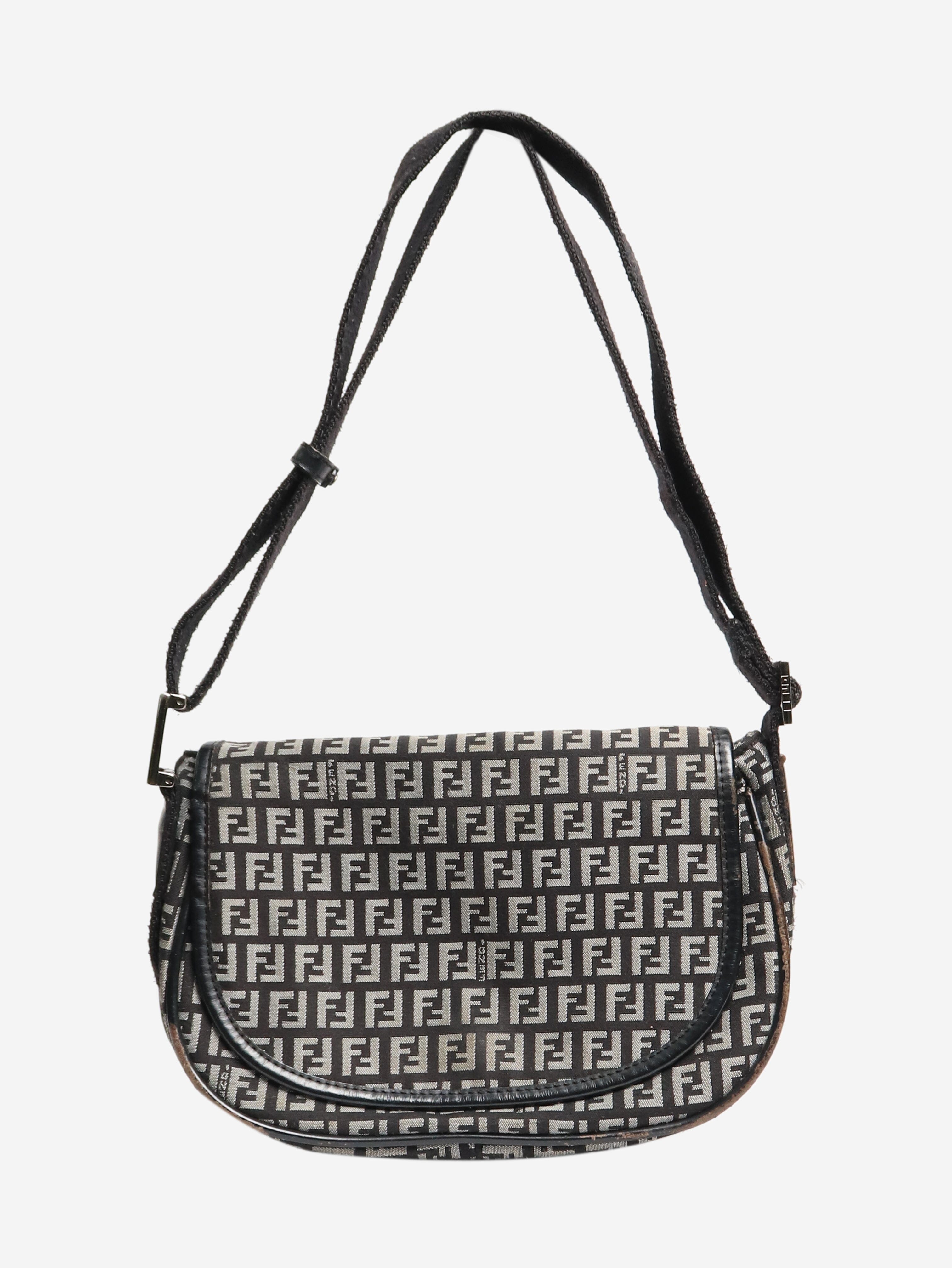 Stylish Black & Grey Zucchino Canvas Shoulder Bag for Women - Trendy Casual Crossbody Purse for Everyday Use, Travel & Shopping