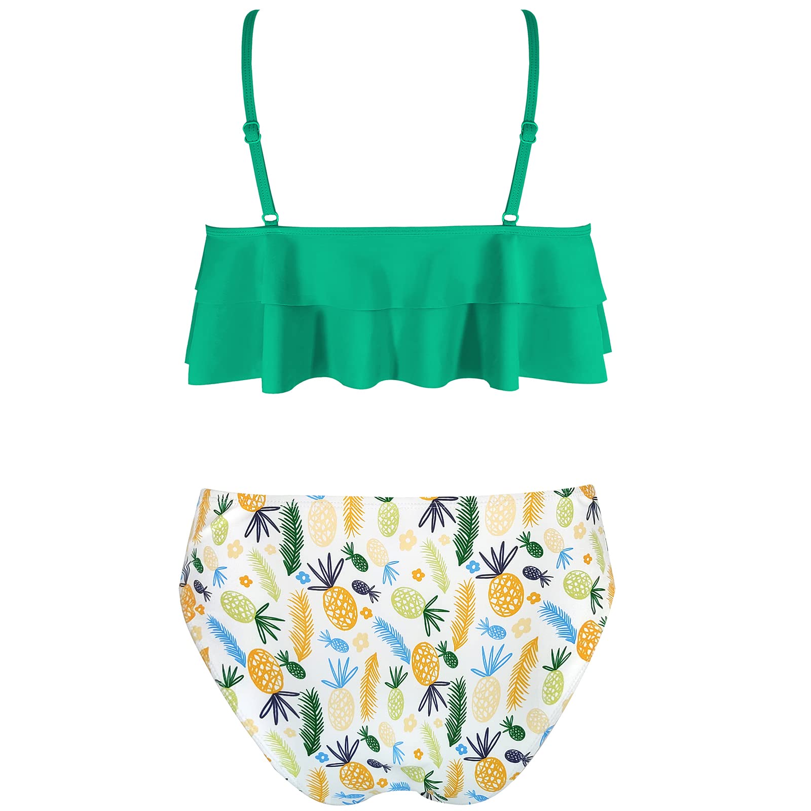 SHEKINI Girls Floral Print Ruffle Bikini Two Piece Swimsuit - Cute Beachwear for Summer Pool Party & Vacation