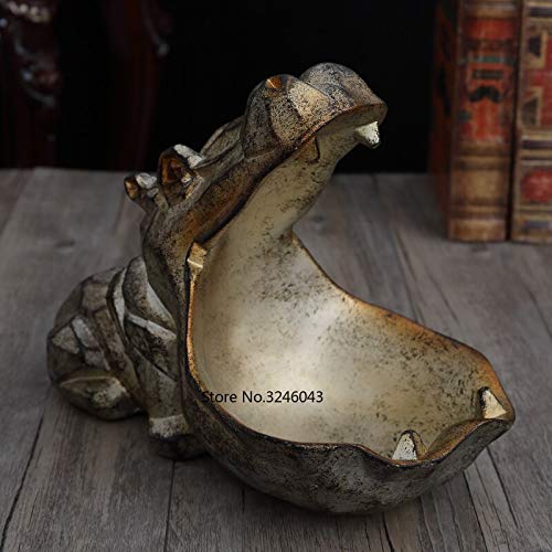 European Creative Hippo Sculpture - Handcrafted Home Decor for TV Cabinet, Shoe Cabinet, Desk Storage Tray | Unique Figurine & Miniature Gift for Housewarming, Living Room, Office Decor