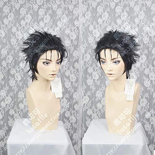 Steins Gate 0 Okabe Rintarou Cosplay Wig - Short Black Heat Resistant Synthetic Hair Wigs with Wig Cap | Anime Costume Accessory for Conventions & Cosplay Events