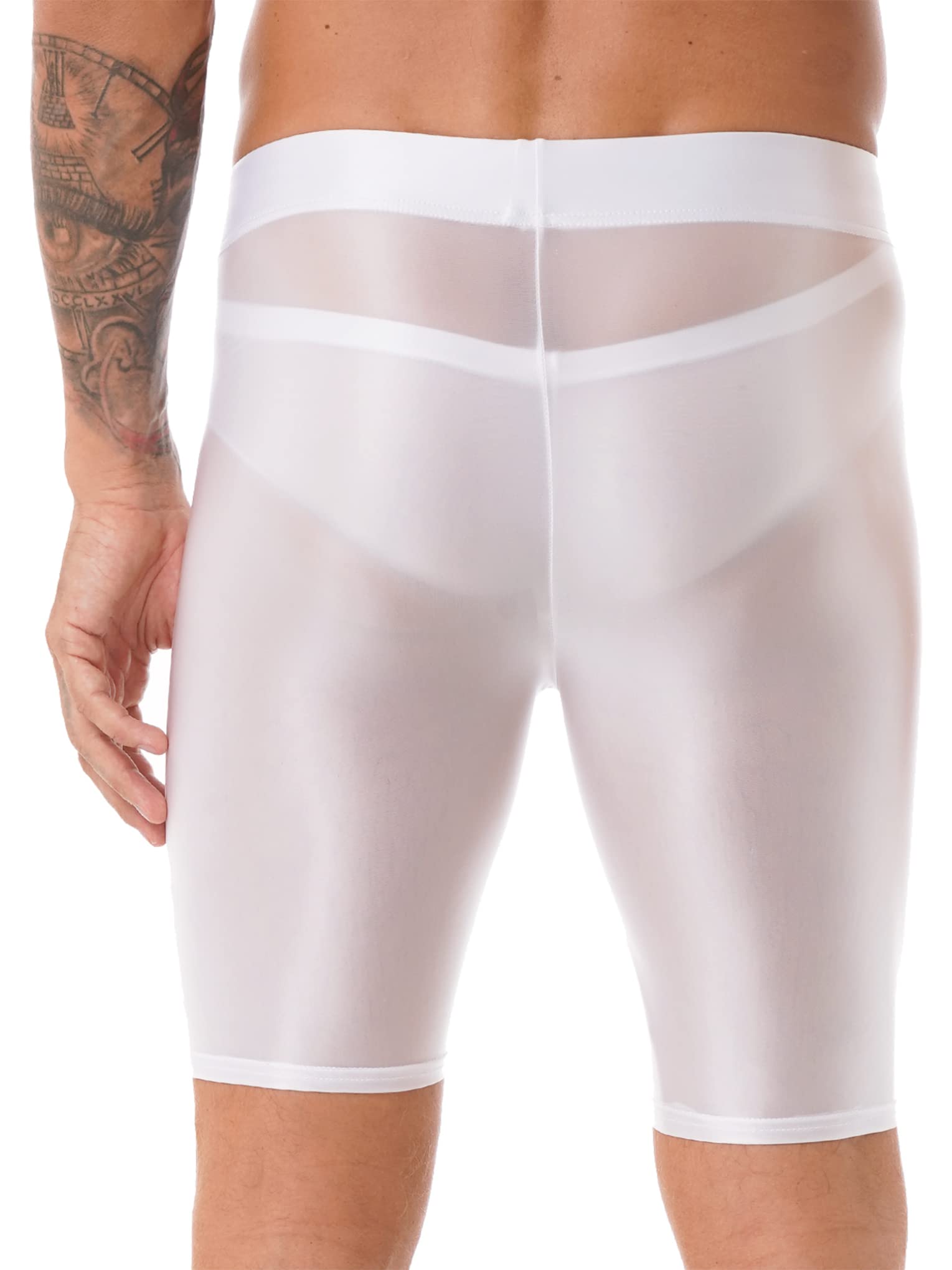 Men's Shiny Compression Shorts - Quick Dry Workout Shorts with Soft Fabric for Running, Gym & Swimming | Moisture-Wicking Athletic Wear for Sports & Active Lifestyle