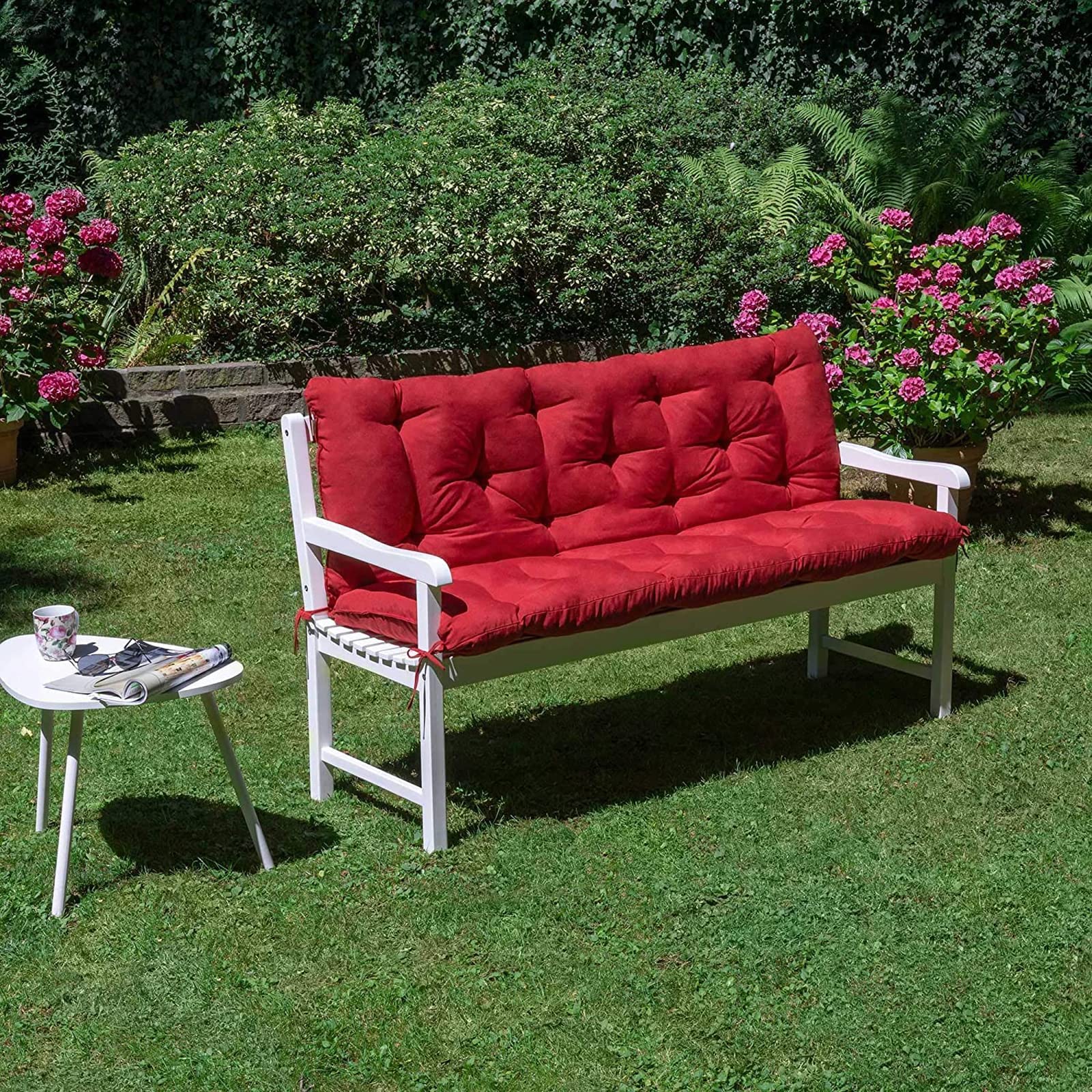 Premium 3-Seater Outdoor Swing Cushions with Backrest - Waterproof Replacement Cushion for Patio Loveseat/Settee (59