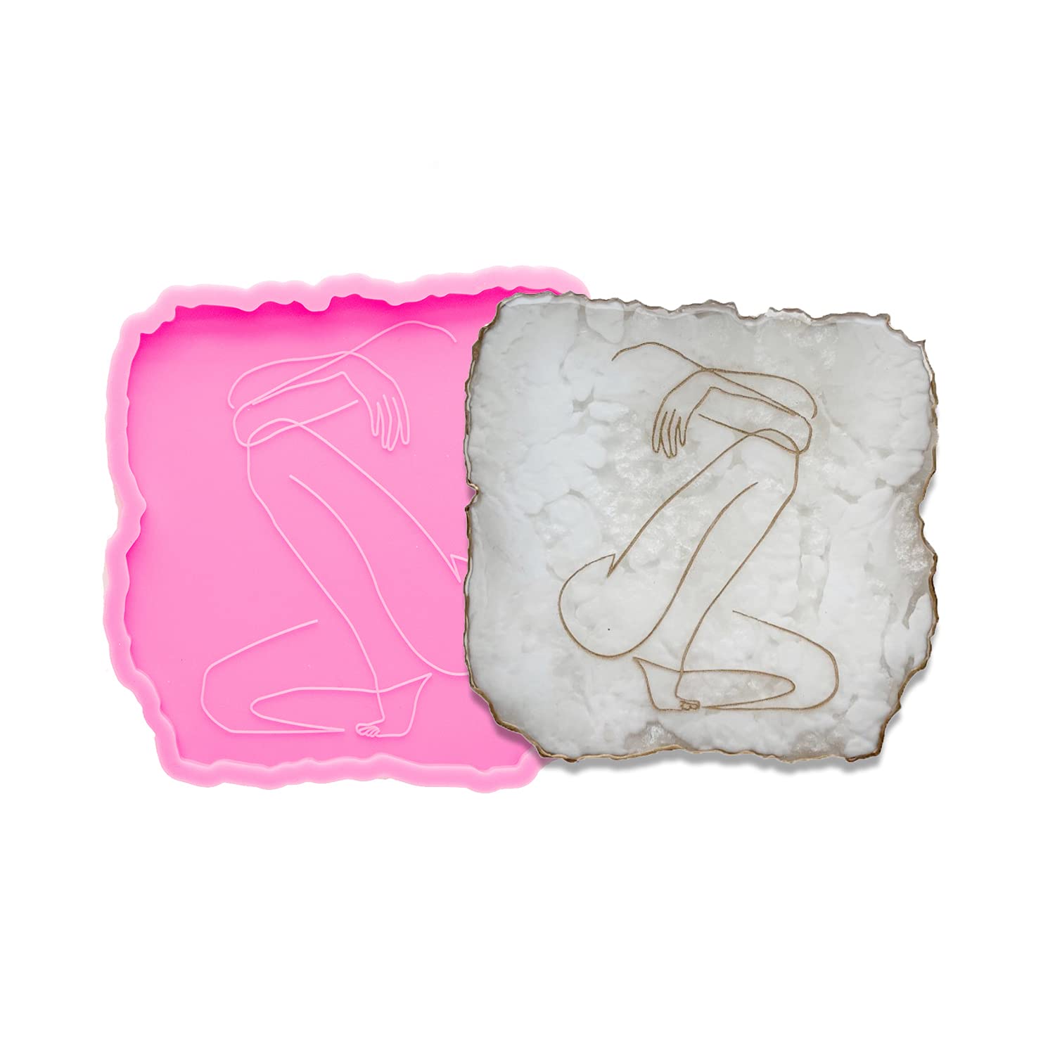 Natural Square Geode Coaster Agate Resin Molds - Premium Silicone Molds for Epoxy Resin Casting, DIY Jewelry Making & Home Decor (YMDY0957) - Perfect for Crafting Unique Coasters, Pendants, and Decorative Pieces