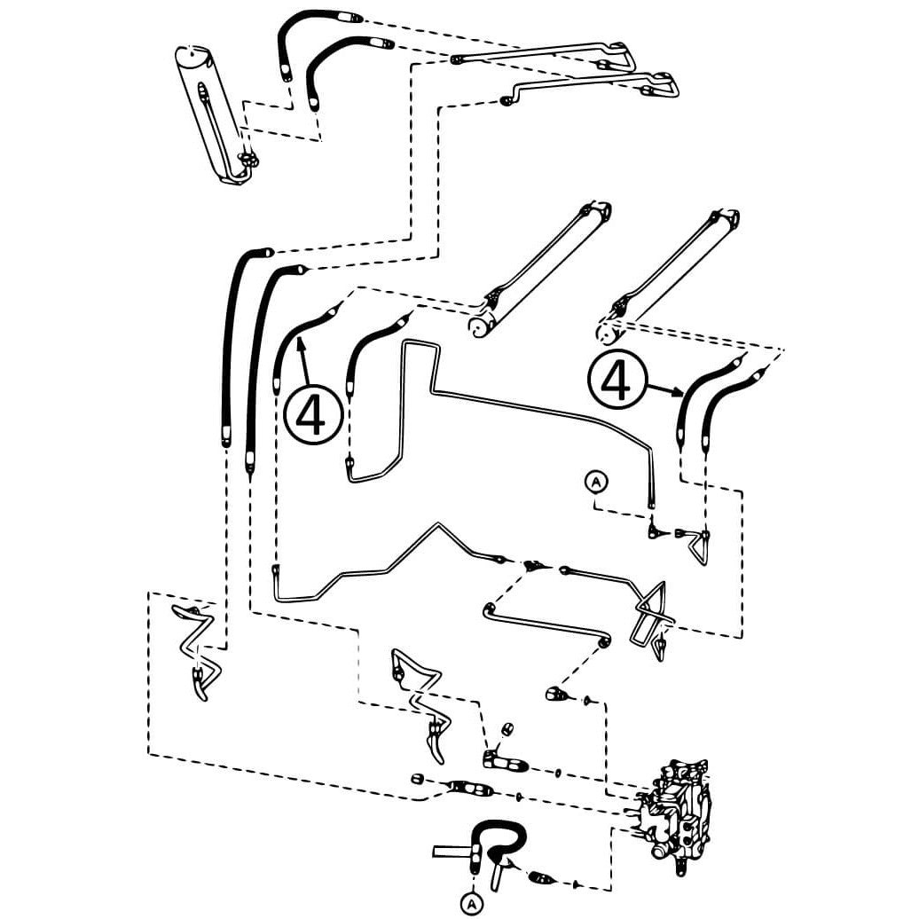 Bobcat T140 Hydraulic Hose for Loader Lift Cylinders - Heavy Duty Replacement with Rod Ends #4 - Perfect for Construction, Farming & Equipment Repair