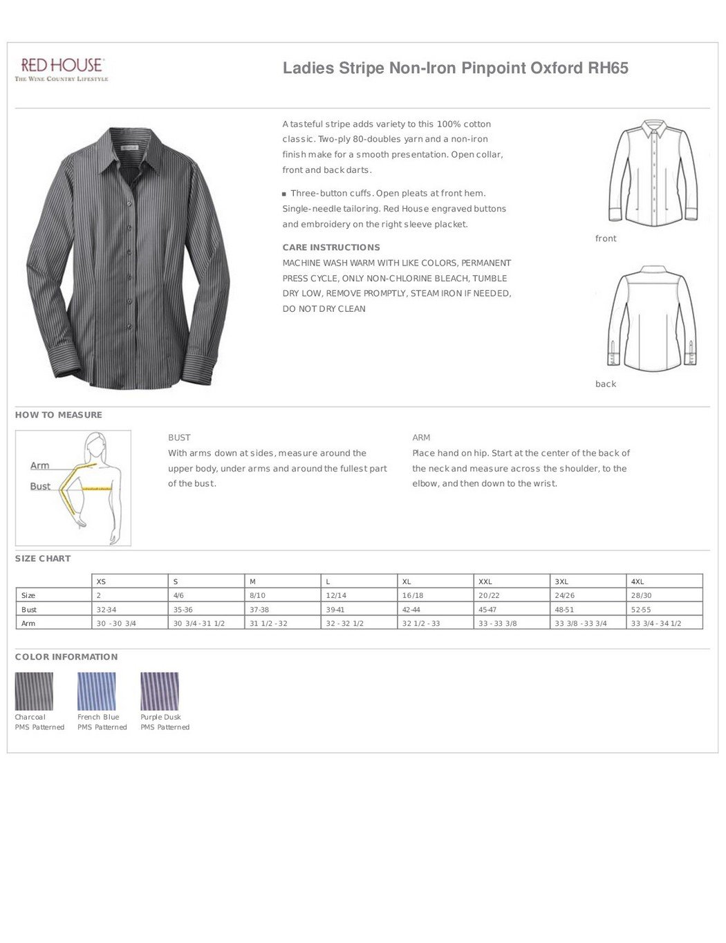 Red House Women's Stripe Non-Iron Pinpoint Oxford Shirt - Classic Comfort for Office, Business Casual & Everyday Wear