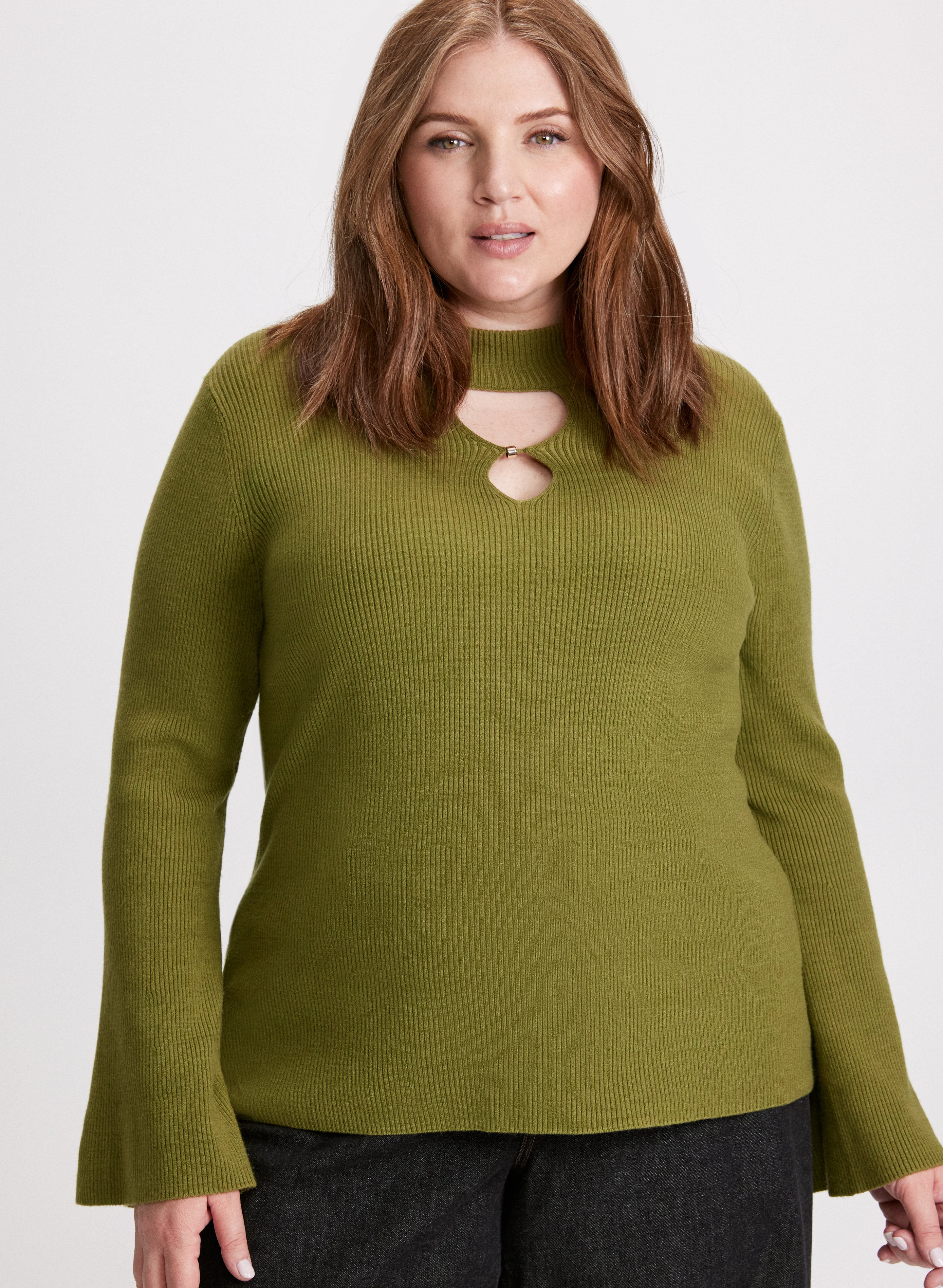 Stylish Women's Cutout Ribbed Sweater - Trendy Off-Shoulder Knit Top for Fall Fashion, Date Night & Casual Outings