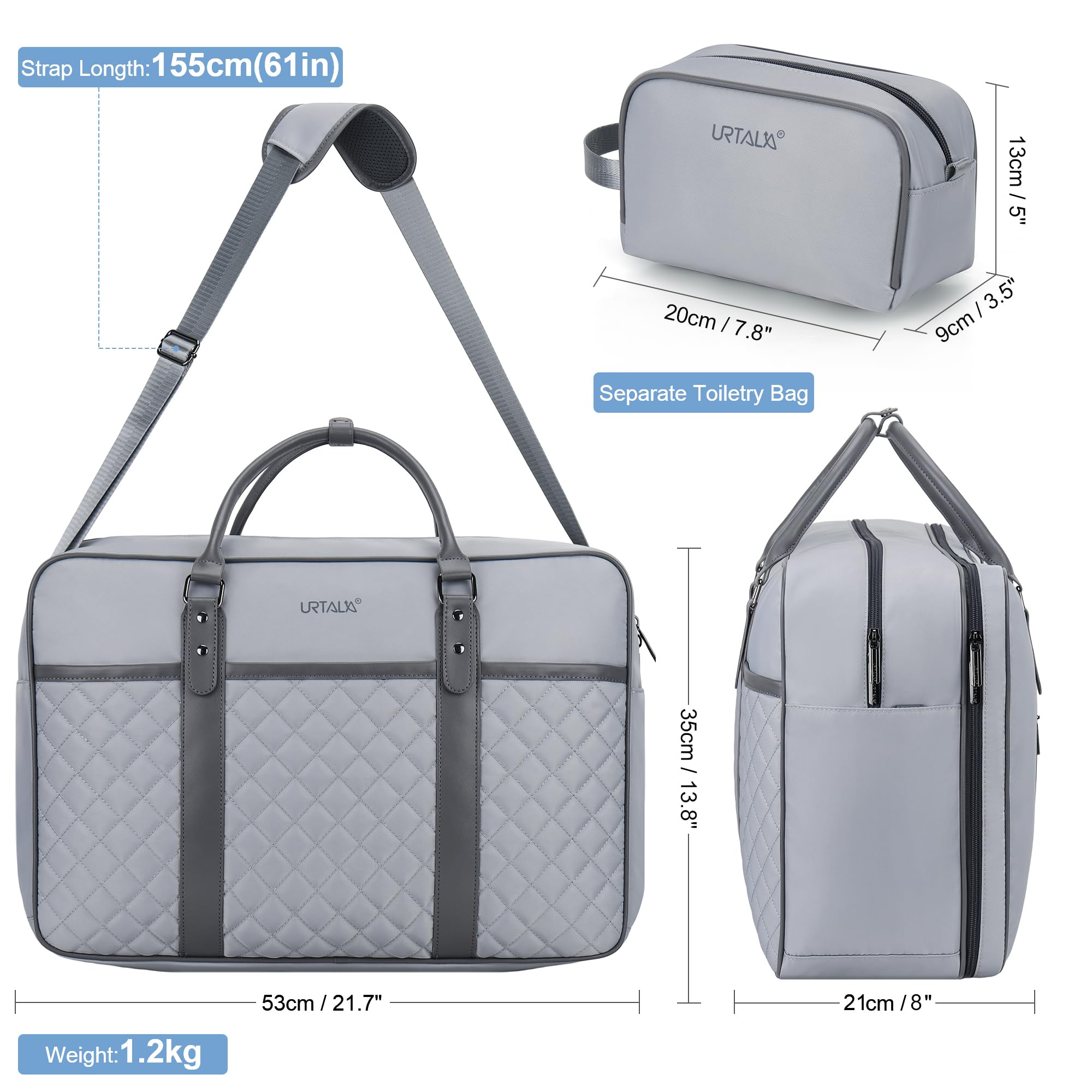 Men's & Women's Travel Duffle Bag - Waterproof Weekender Overnight Bag with 17.3