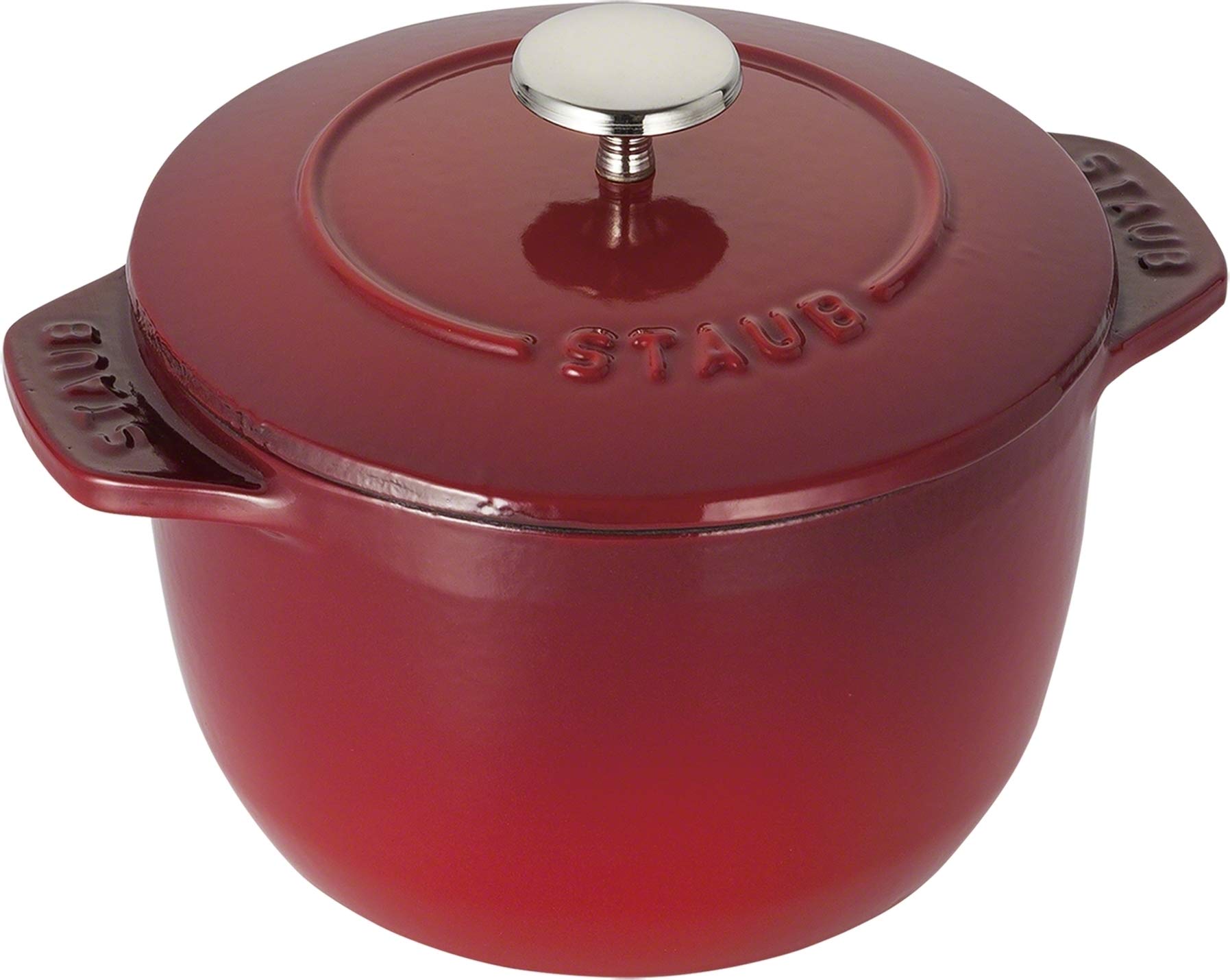 Staub La Cocotte de Gohan 4.7-Inch (12 cm) Cast Iron Rice Cooker Pot - Cherry Red, Perfect for Stovetop & Oven Use - Ideal for Cooking Rice, Stews & One-Pot Meals