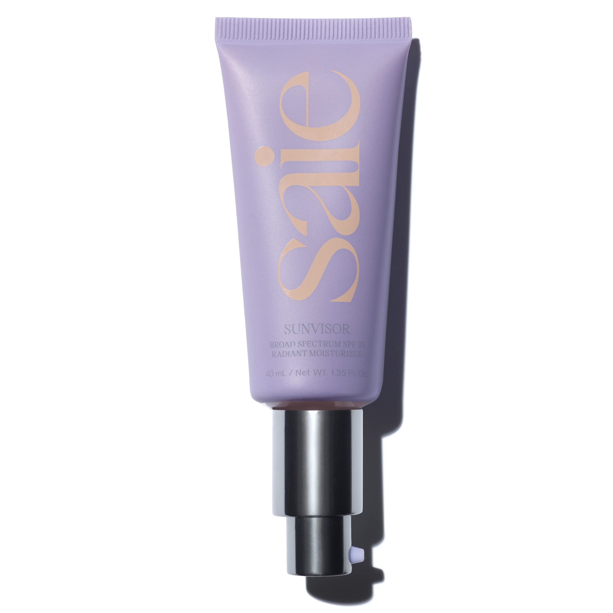 Saie Sunvisor Broad Spectrum SPF 35 Mineral Sunscreen - Hydrating Daily Face Sunscreen with Zinc Oxide, Hyaluronic Acid & Vitamin C for Dewy Skin | 1.35 fl oz | Perfect for Beach Days, Outdoor Activities & Daily Sun Protection