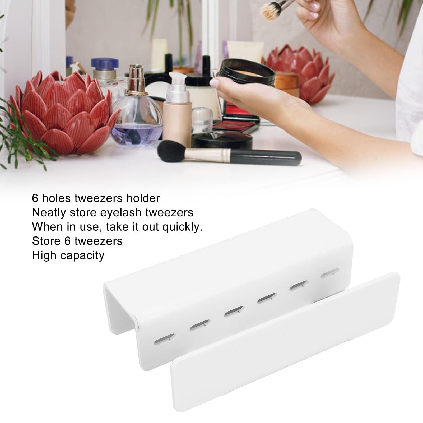 6-Slot Acrylic Tweezers Stand Holder for Eyelash Extensions - Salon & Home Storage Organizer for Lash Tools - Perfect for Professional Stylists & DIY Beauty Enthusiasts