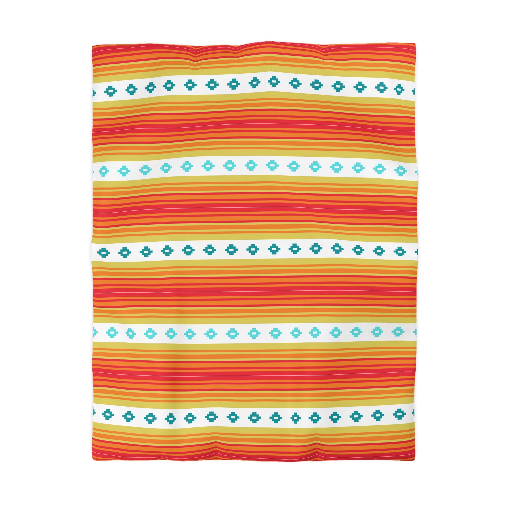 Southwestern Boho Bedroom Bedding Set - Soft Microfiber Duvet Cover with Piping - Queen, King, Full & Twin Sizes - Perfect for Guest Rooms & Vacation Homes