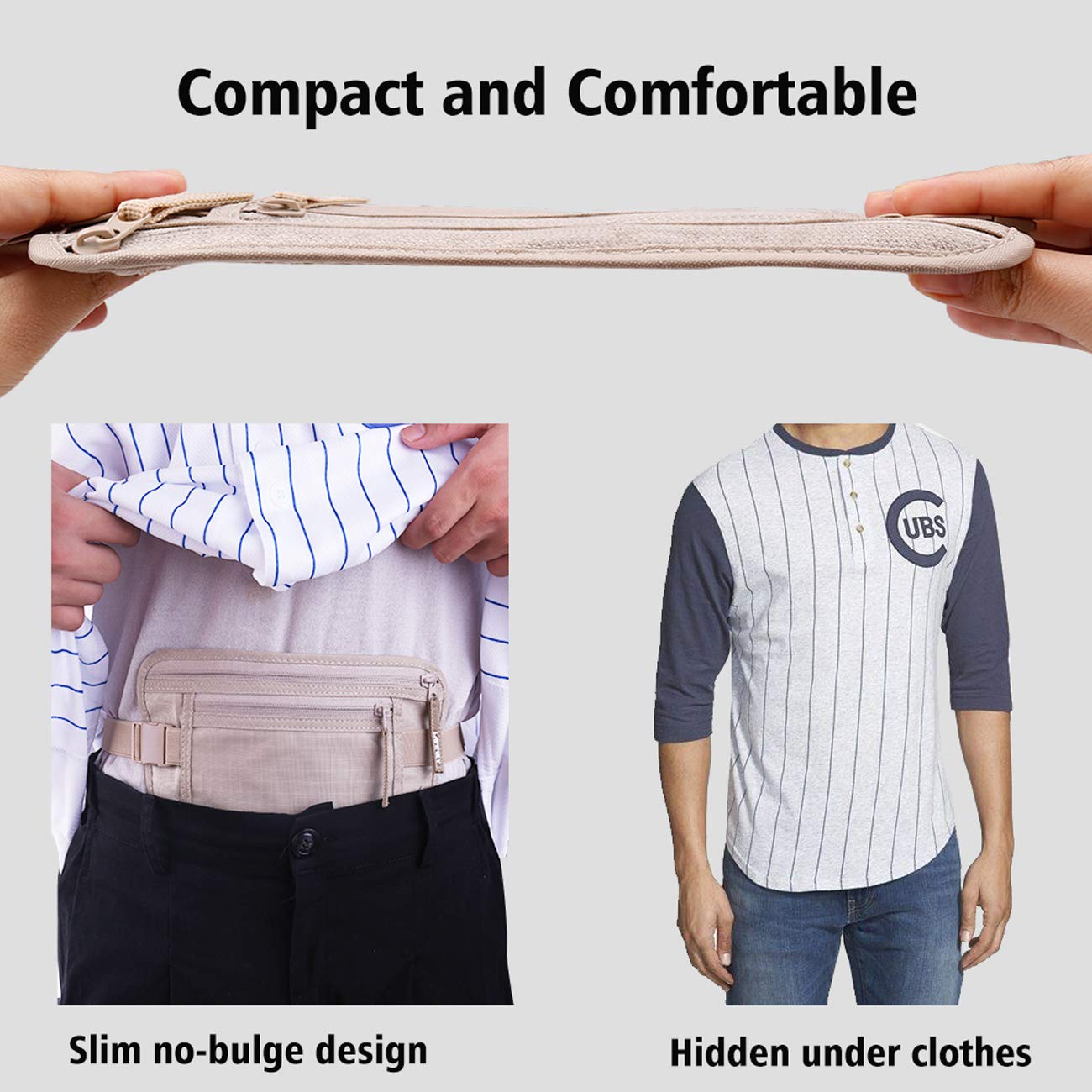 RFID Blocking Money Belt for Travel - Slim Hidden Wallet for Women & Men - Perfect for Airports, Hiking & Secure Travel