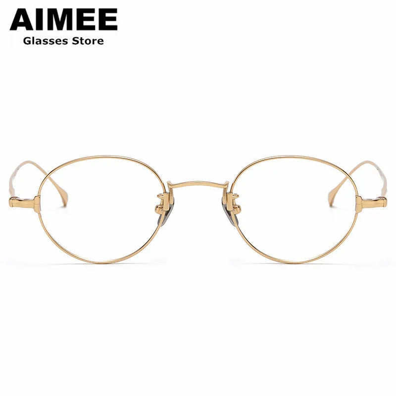 Aimee Unisex Full Rim Round Oval Titanium Eyeglasses 111053 - Lightweight & Durable Titanium Frame for Men & Women - Perfect for Reading, Work & Everyday Use