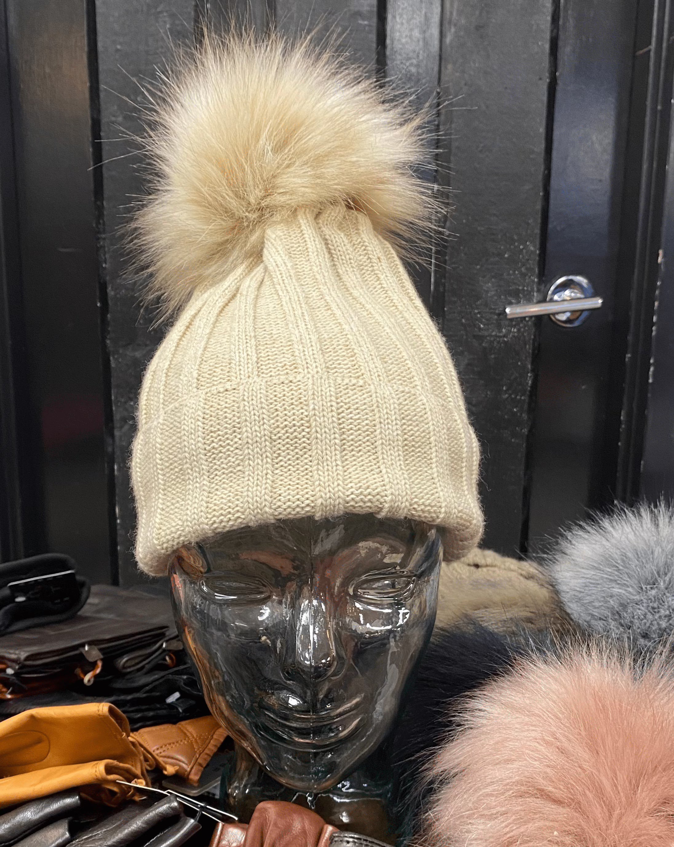 Cozy Knit Fleece Lined Pom Pom Winter Beanie Hat for Women - Warm Soft Cuffed Knit Hat for Cold Weather, Outdoor Activities & Fashion Accessories