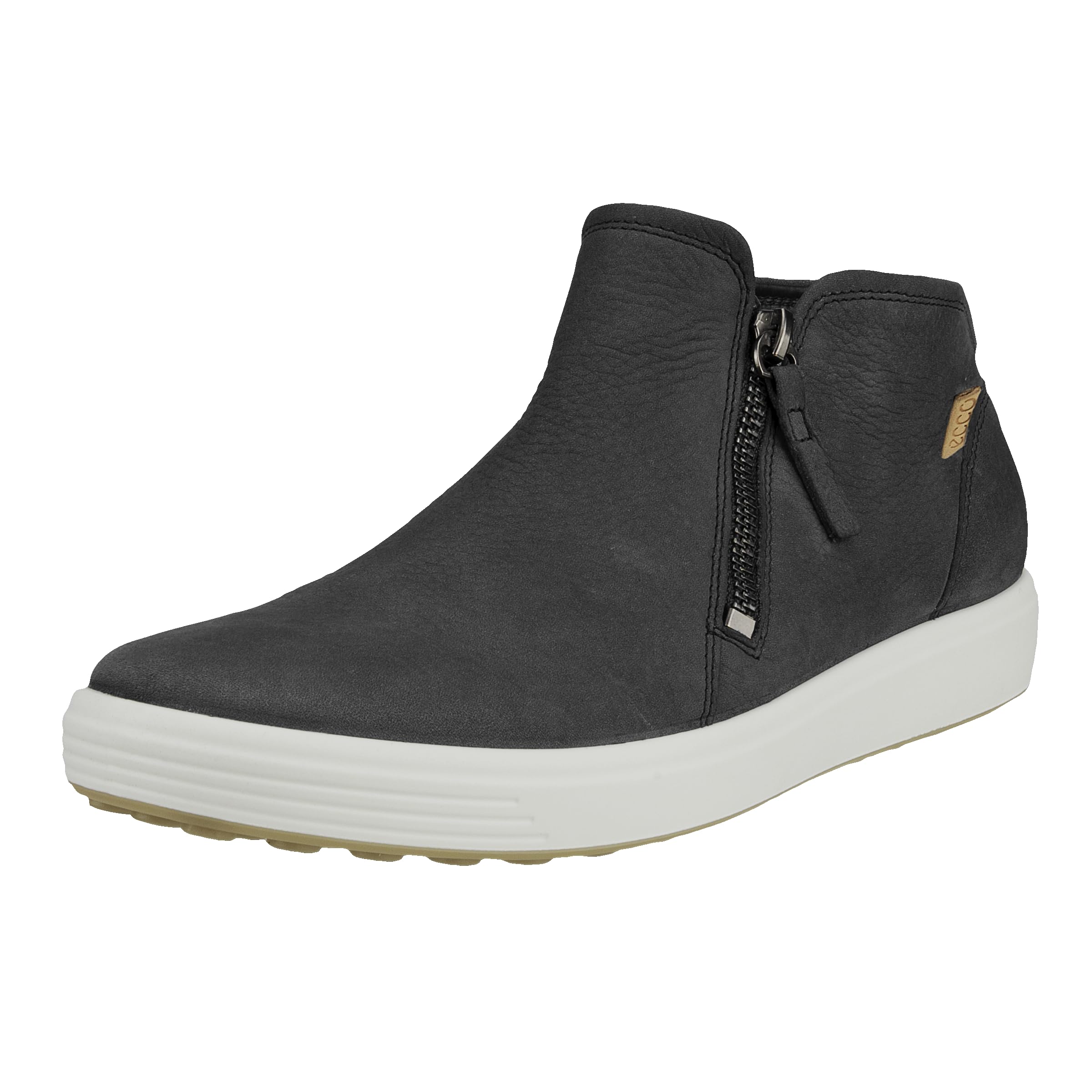 ECCO Women's Soft 7 Side Zip Bootie Sneaker - Comfortable Casual Shoes for Walking, Work & Travel | Water-Resistant Leather Booties with Cushioned Insoles