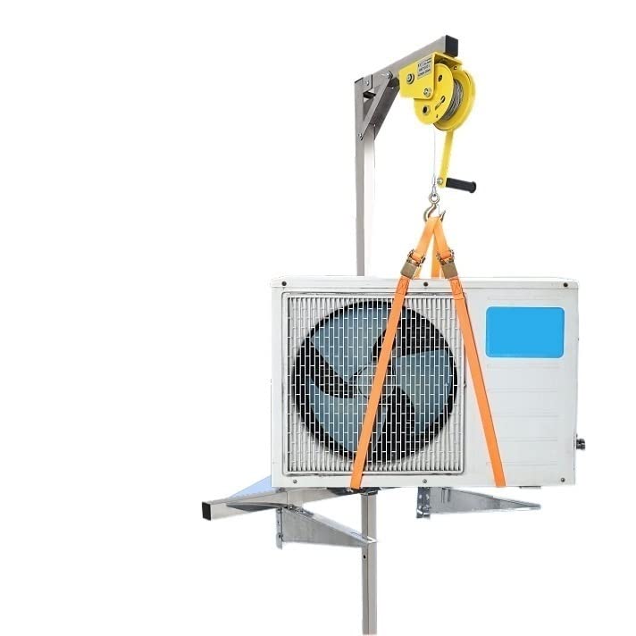 HPTHLY Stainless Steel Folding AC Lift Bracket with Manual Winch - Heavy Duty Hoist for Air Conditioner Installation & Maintenance | Perfect for HVAC Technicians, Home Renovation & Commercial Use