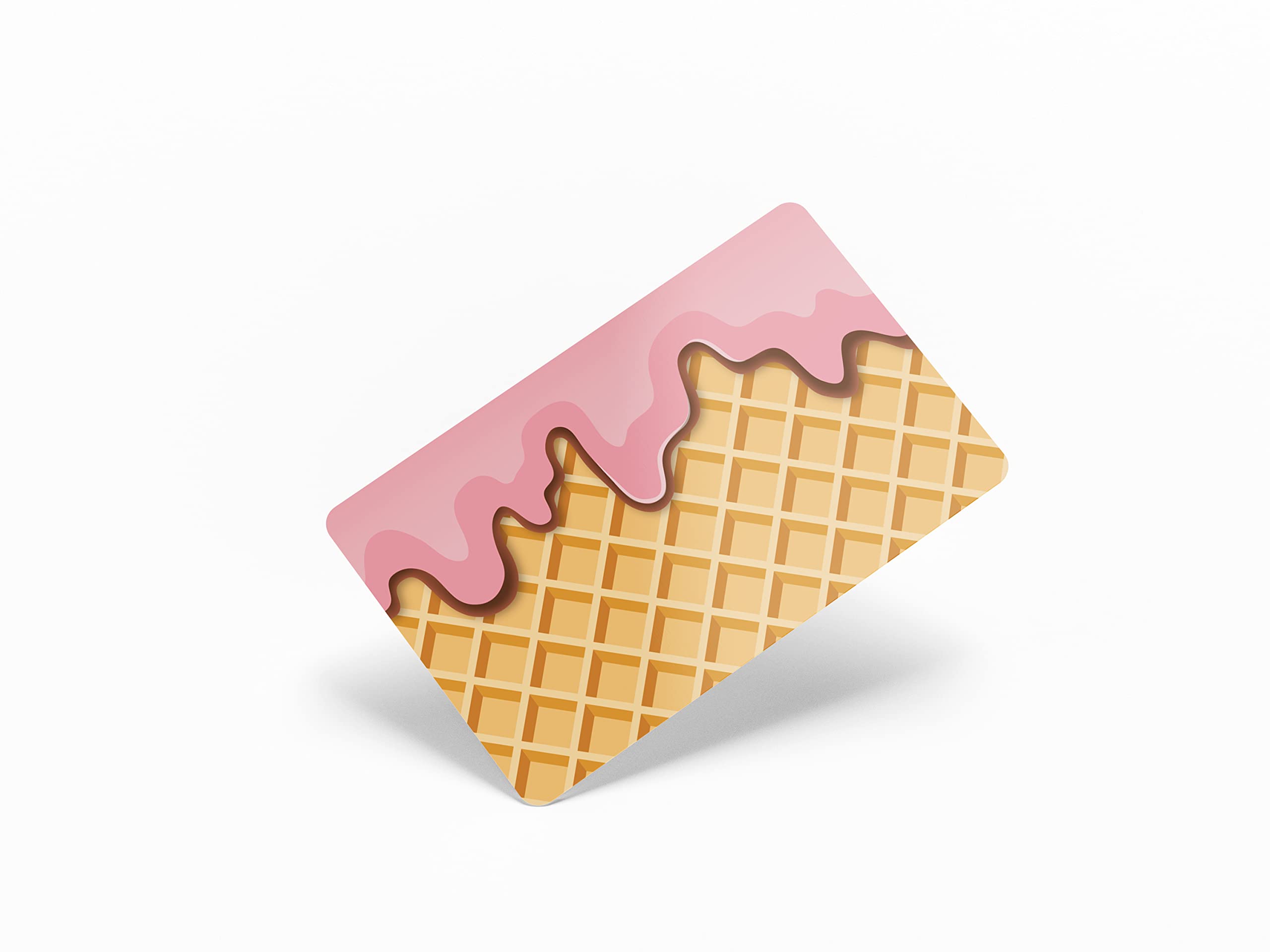 4pcs Kawaii Waffle Ice Cream Credit Card Skins - Premium 3M Vinyl Waterproof Stickers for Debit Cards | Bubble-Free Application | Cute Wallet Accessories for Girls & Teens