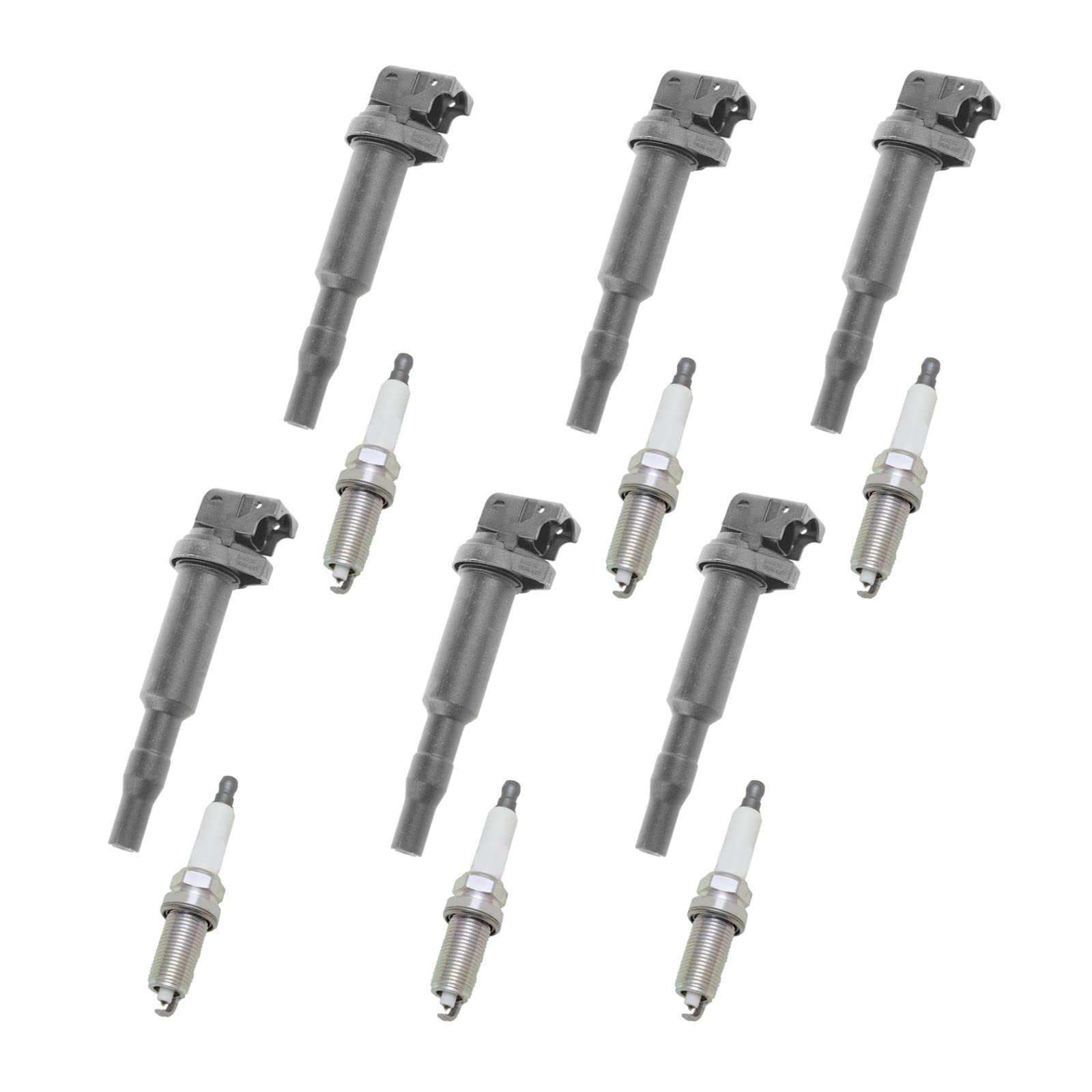 BMW Engine Ignition Coil & Spark Plug Kit - 12 Piece Set Compatible with 3/5/7 Series, X3/X5 - High Performance Replacement Parts for Smooth Acceleration & Fuel Efficiency - Perfect for DIY Auto Repair & Maintenance