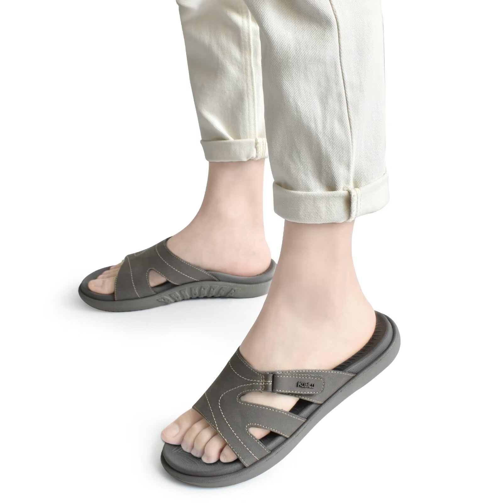 KuaiLu Women's Orthotic Slides - Lightweight Athletic Sandals with Thick Cushion & Arch Support for Plantar Fasciitis - Yoga, Gym, Home & Outdoor Comfort Slippers
