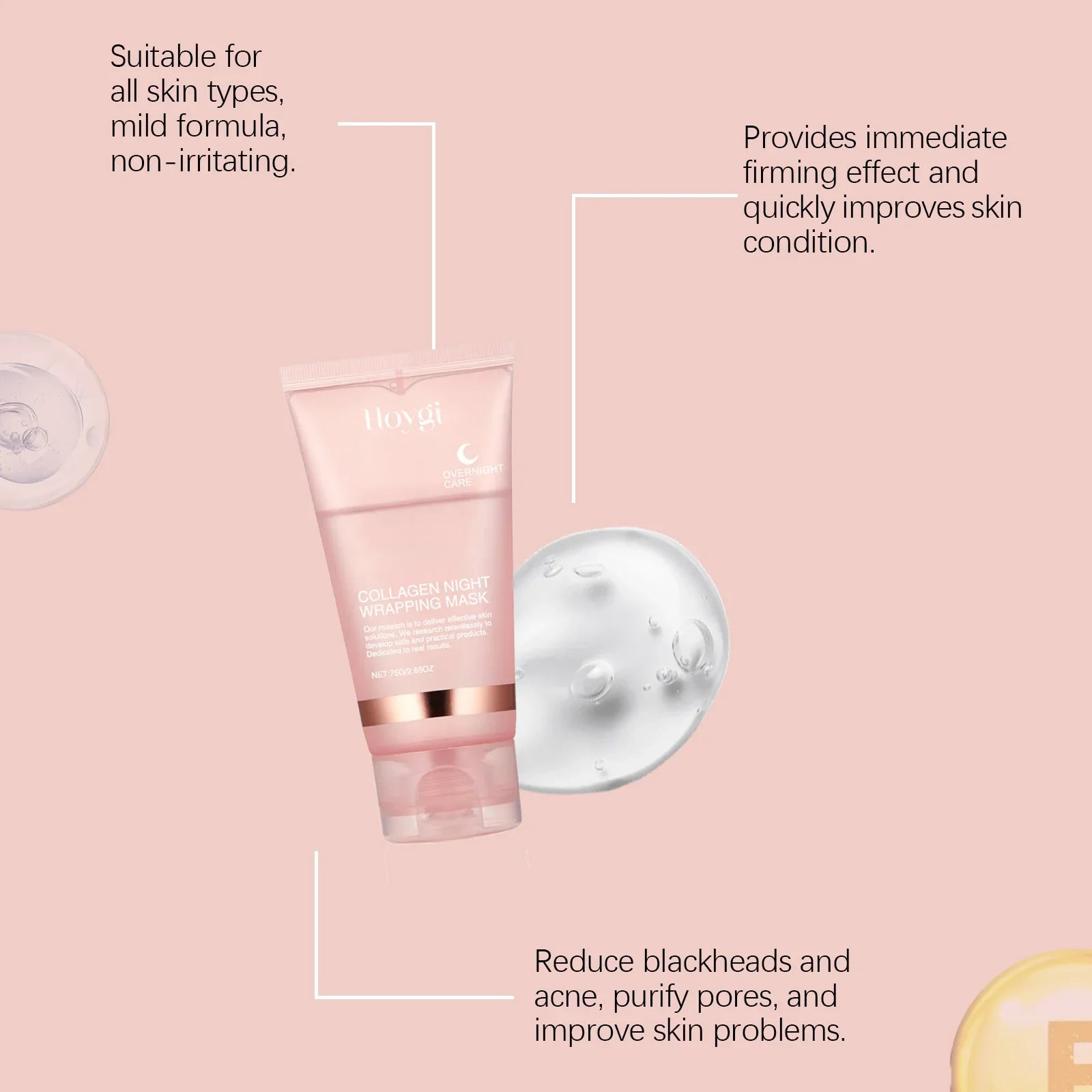 Best Collagen Night Mask for Anti-Aging & Skin Rejuvenation - Deep Hydration & Wrinkle Reduction - Perfect for Nighttime Skincare Routine & Beauty Sleep
