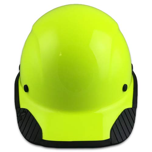 Texas America Safety DAX Fiberglass Composite Cap Style Hard Hat - ANSI Certified, Hi-Viz Lime with Protective Edging - Lightweight Safety Helmet for Construction, Industrial & Warehouse Work