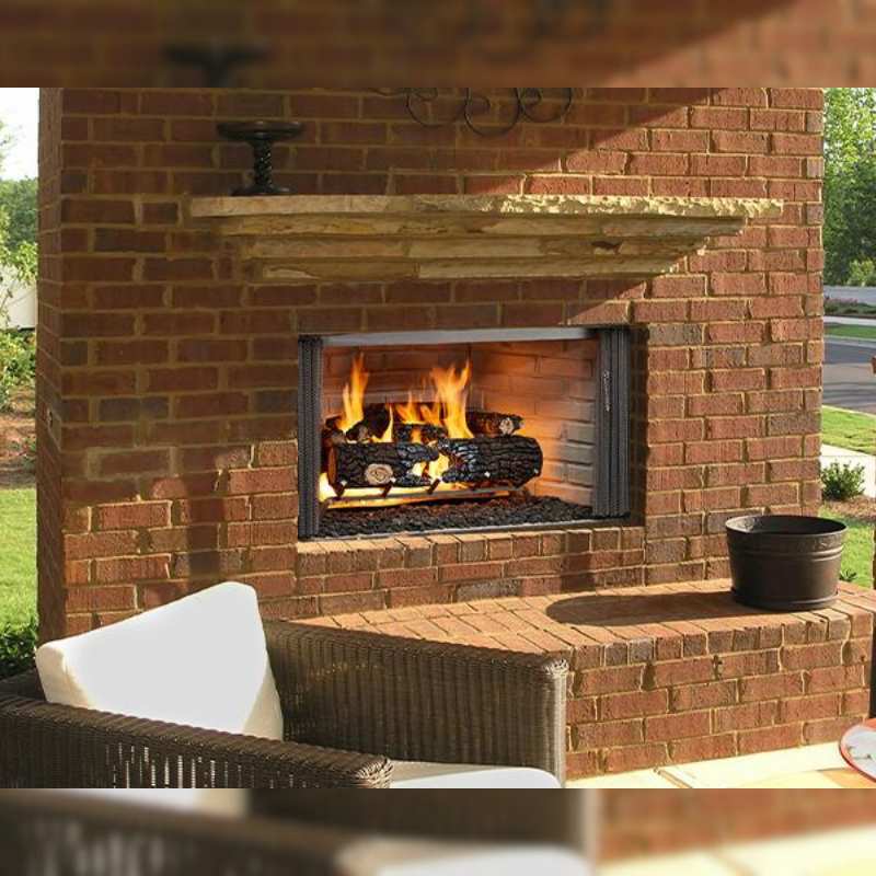 Majestic Villawood 42 Inch Outdoor Wood Burning Fireplace - Patio, Garden, Backyard Fire Pit for Cozy Evenings & Outdoor Gatherings
