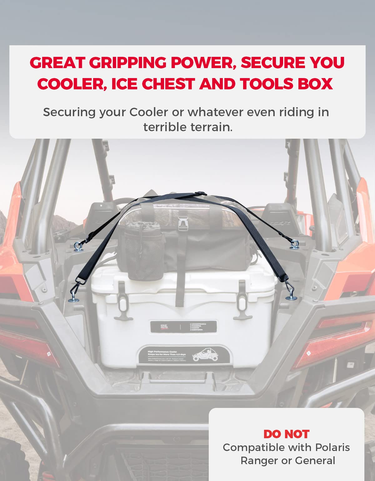 KEMIMOTO Heavy Duty Tie Down Anchors - 5-Pack ATV Bed Anchors for Polaris RZR 900/1000/XP/Turbo/Sportsman 450/570/850/ACE - Secure Cargo & Equipment During Off-Road Adventures, Camping & Hauling