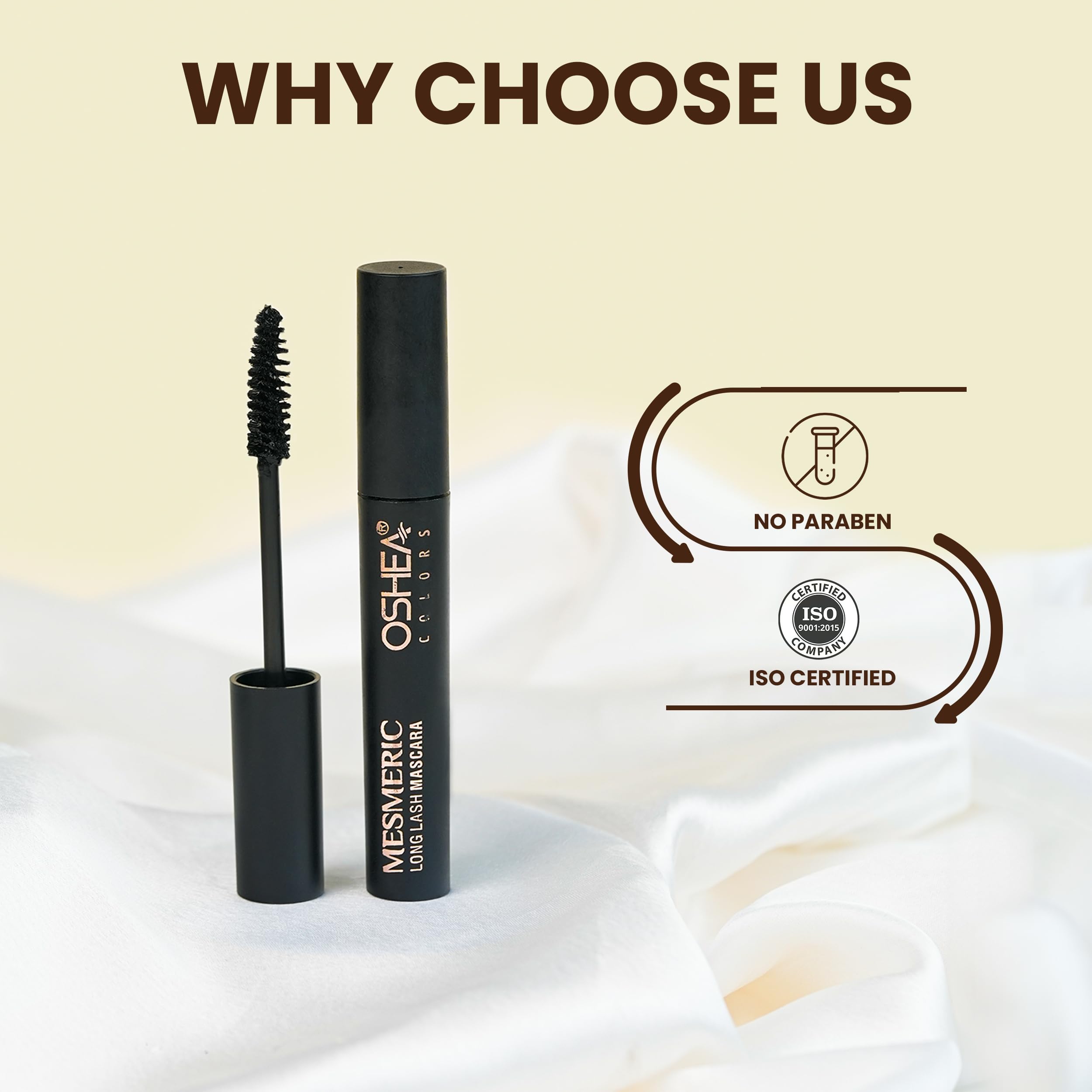Oshea Colors Mesmeric Long Lash Mascara - Waterproof Volumizing Mascara for Dramatic Lashes | Paraben-Free, Highly Pigmented Black Formula (6ml) | Perfect for Everyday Wear, Date Night & Special Occasions