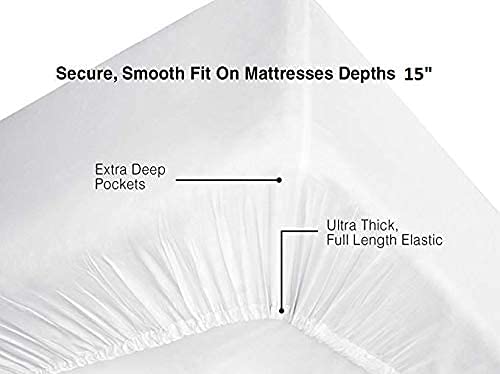 600 Thread Count 100% Egyptian Cotton 7-Piece Bed in a Bag Set - 3-Piece Comforter & 4-Piece Deep Pocket Sheet Set (21